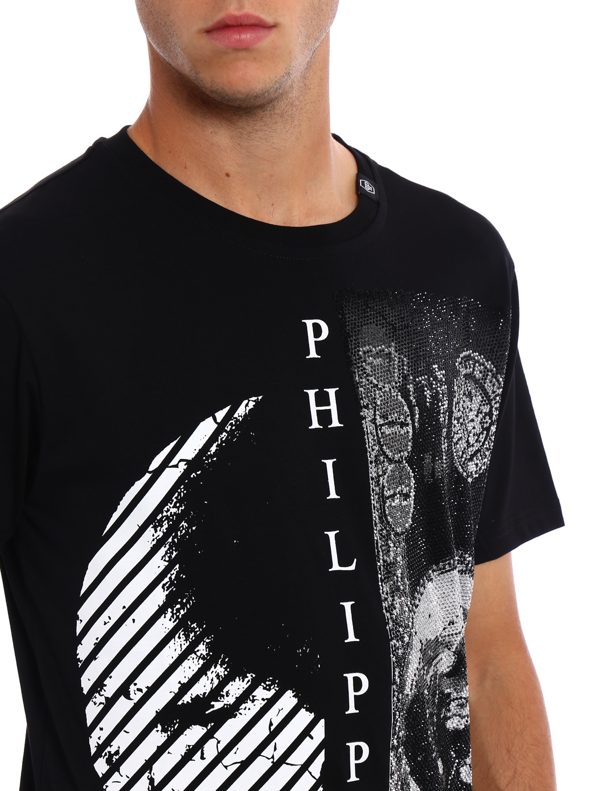 homoseksueel Oraal berouw hebben T-shirts Philipp Plein - Money embellished print T-shirt -  A17CMTK1448PJY002N02