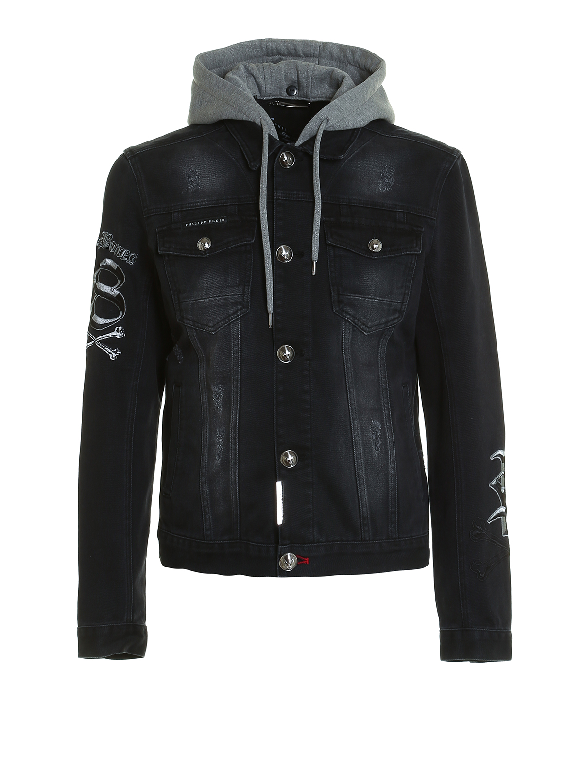 Dust hooded denim jacket by Philipp Plein  denim jacket  iKRIX