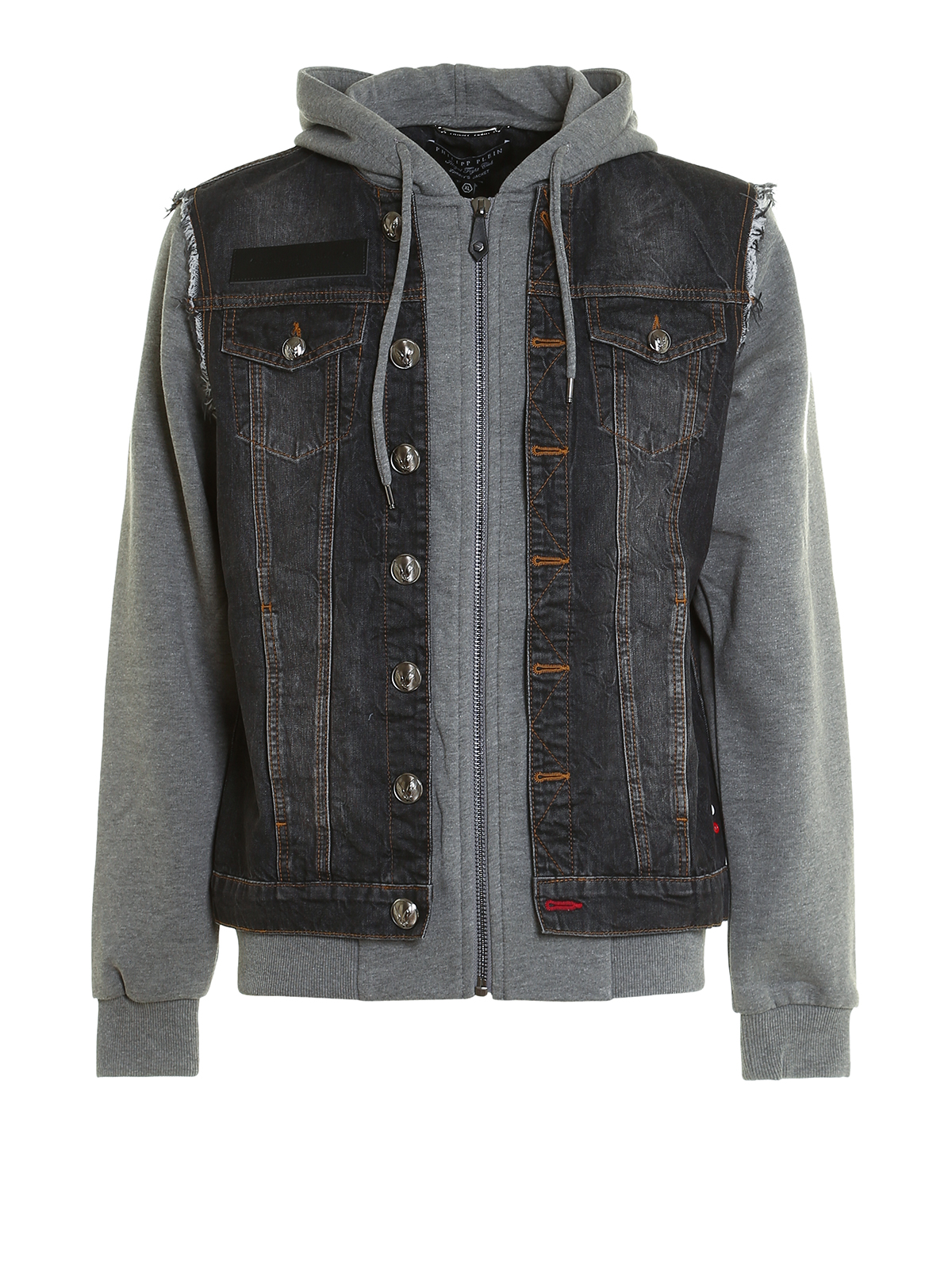 Mirrow denim and jersey jacket by Philipp Plein  denim jacket  iKRIX