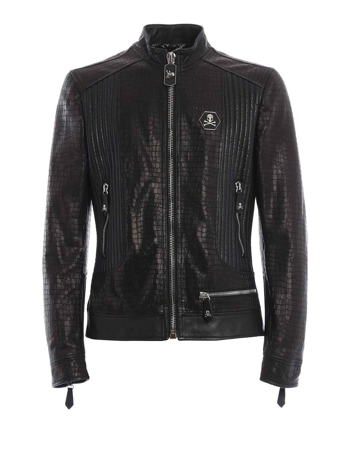Boos worden bekken Terminologie Leather jacket Philipp Plein - Grunge croco print leather jacket -  HM22032702