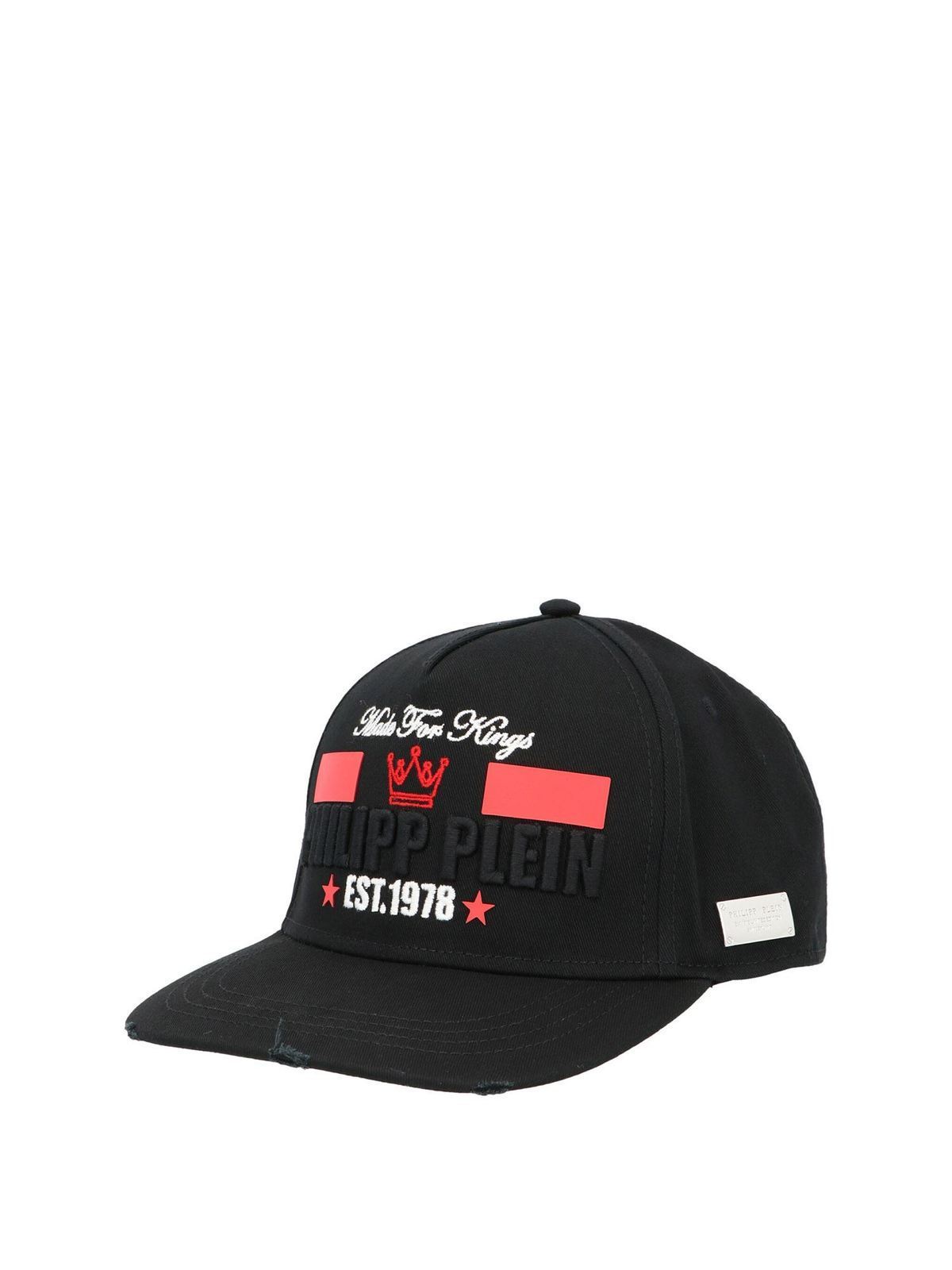 Hats & caps Philipp Plein - King Plein cap in black and red - UAC0045PTE003N0213