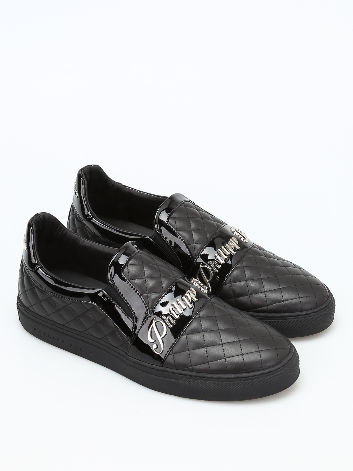 quilted leather slip ons