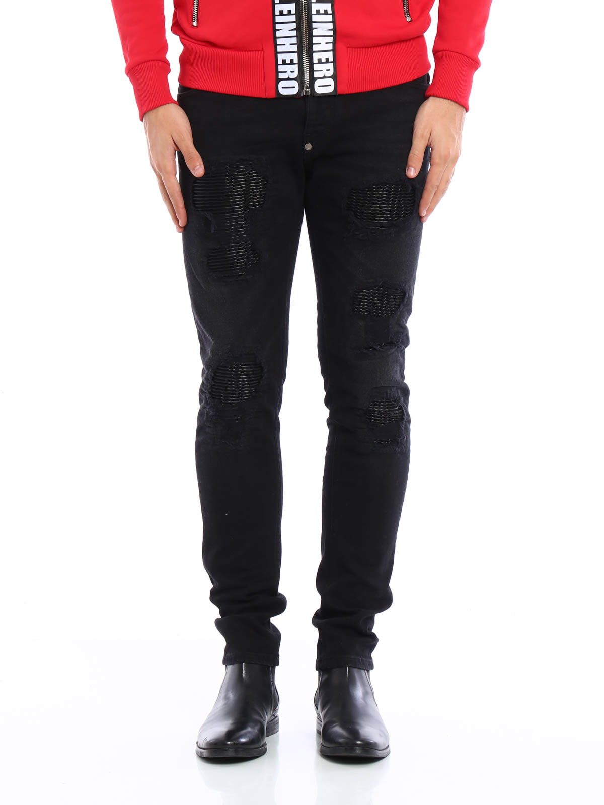 Jeans Rectos Philipp Plein - Vaqueros Negros Para Hombre - HD11254502BA