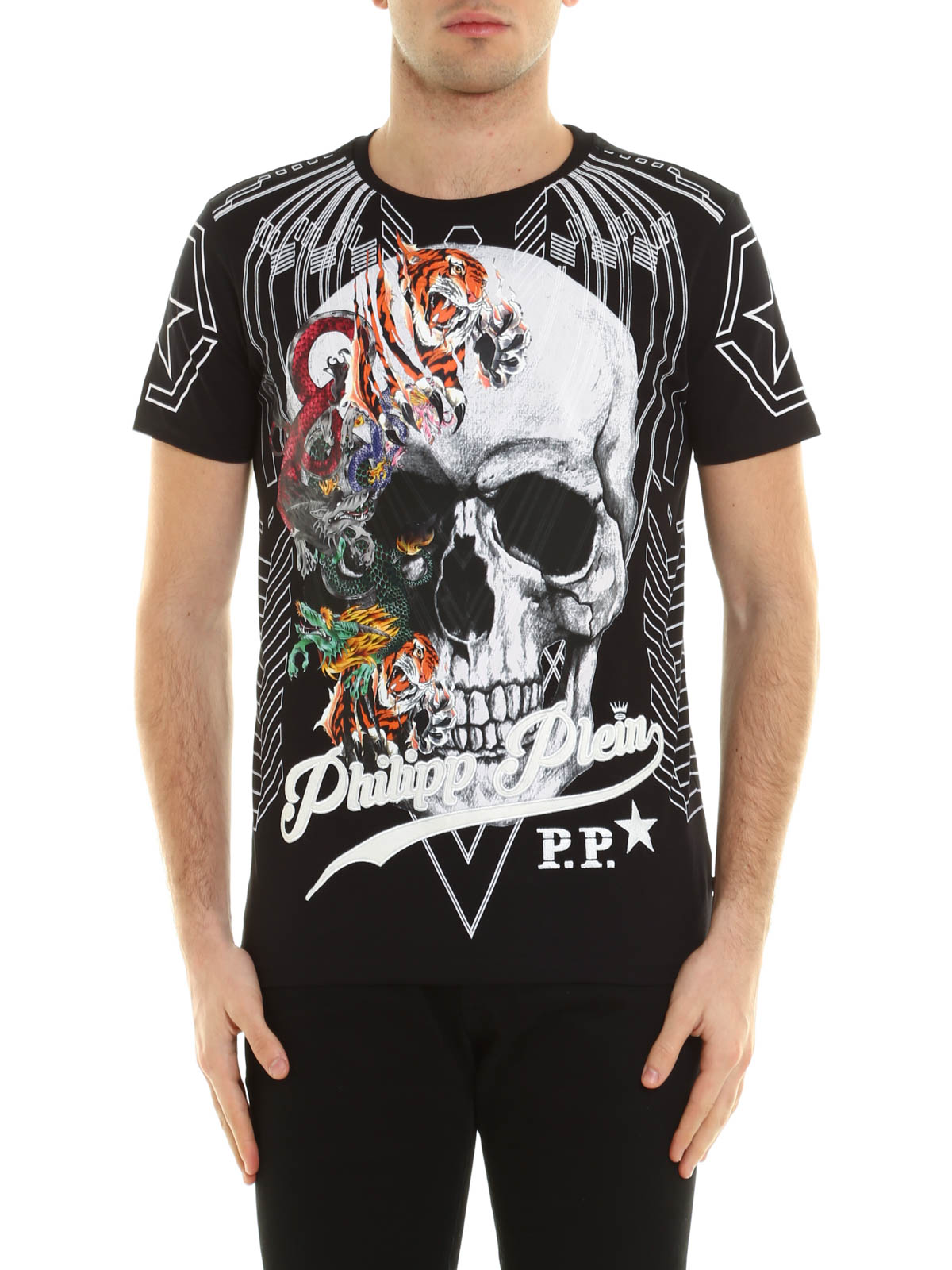 T-shirts Philipp Plein - Animals Skull T-shirt - MTK0135PJY002N02