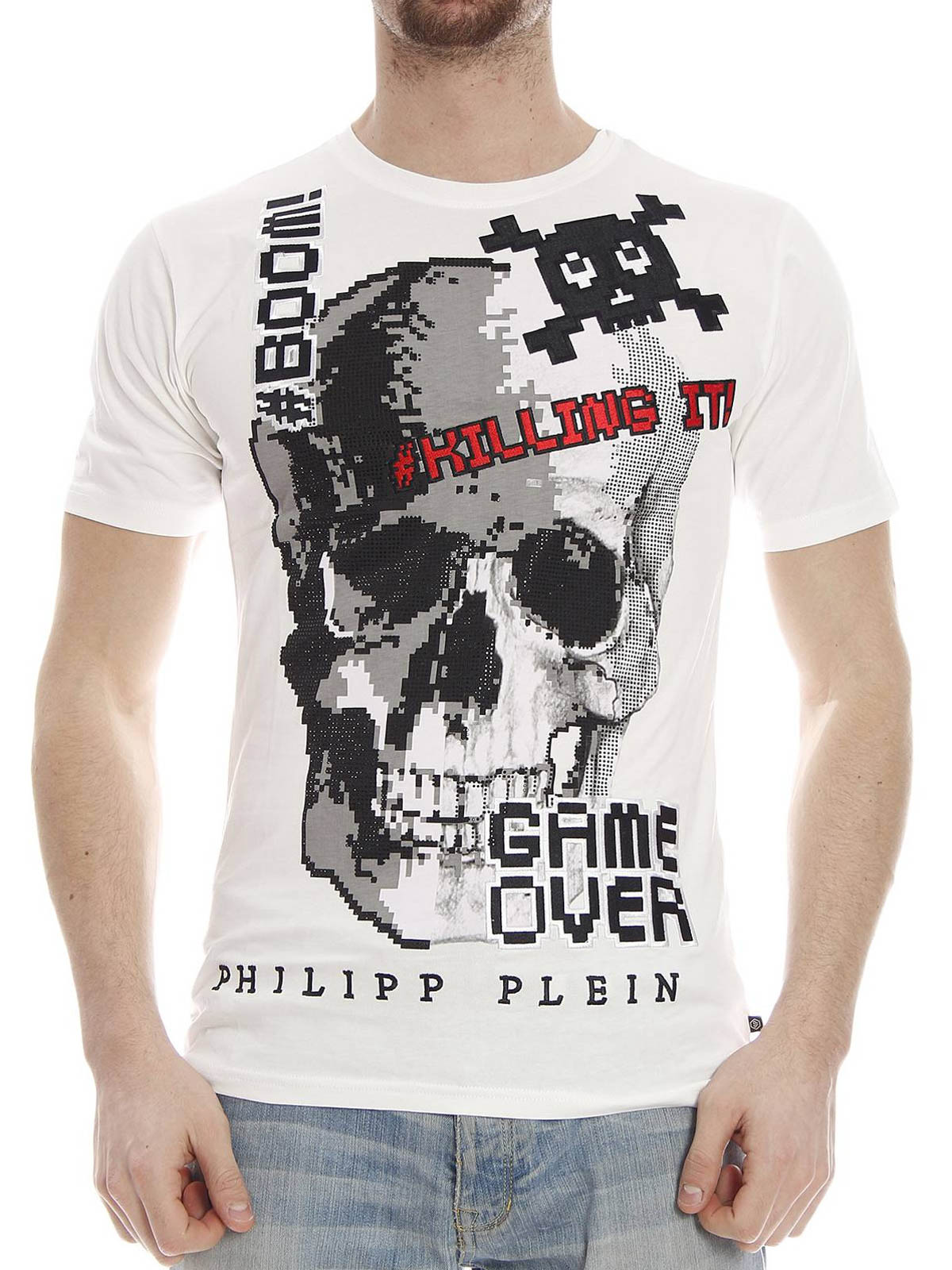 Barcelona Schurk Valkuilen T-shirts Philipp Plein - Game Over T-Shirt - HM34074801 | iKRIX.com