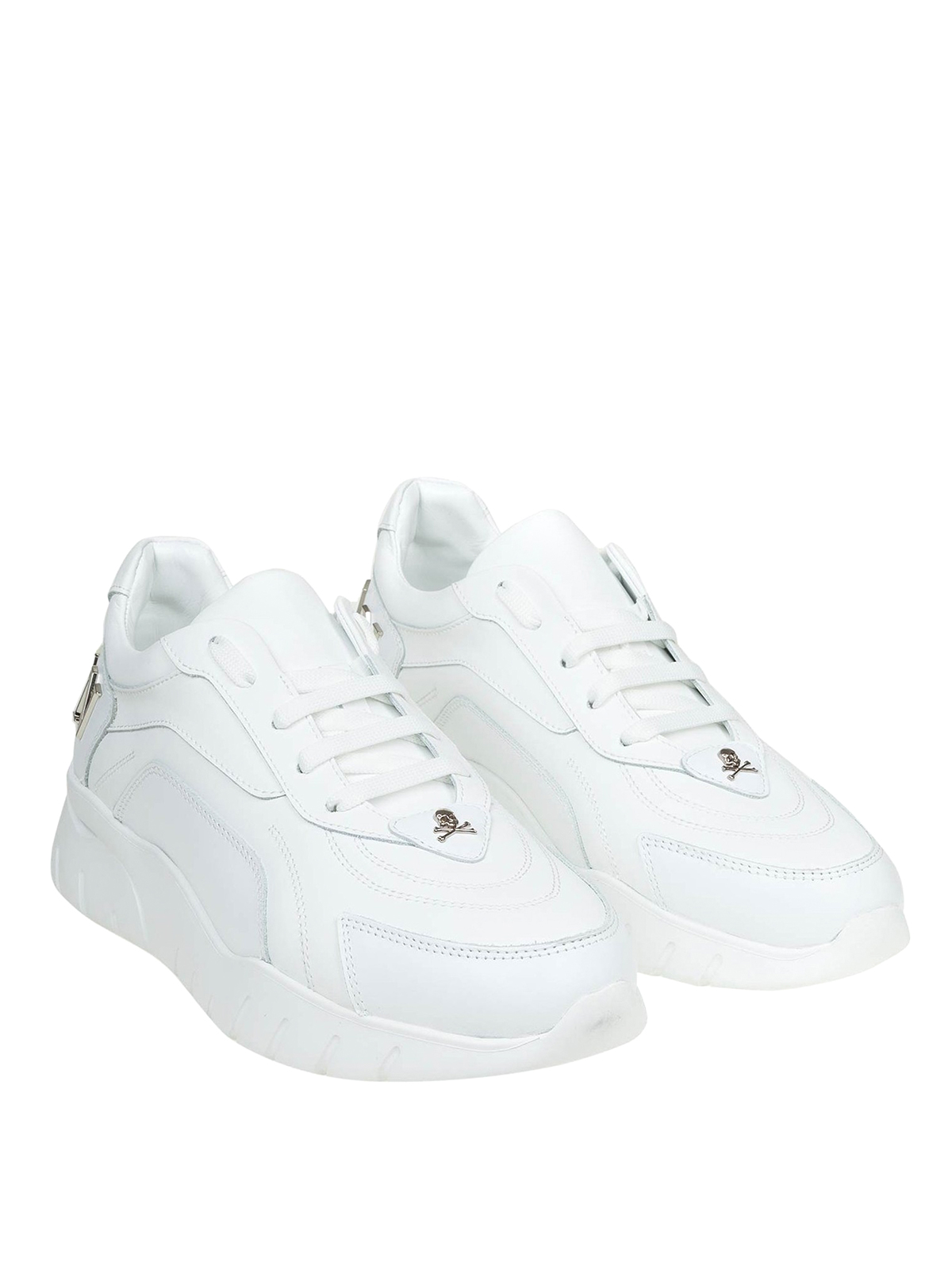 Sneakers alte in pelle bianche e nere di Philipp Plein, €617 | farfetch.com  | Lookastic