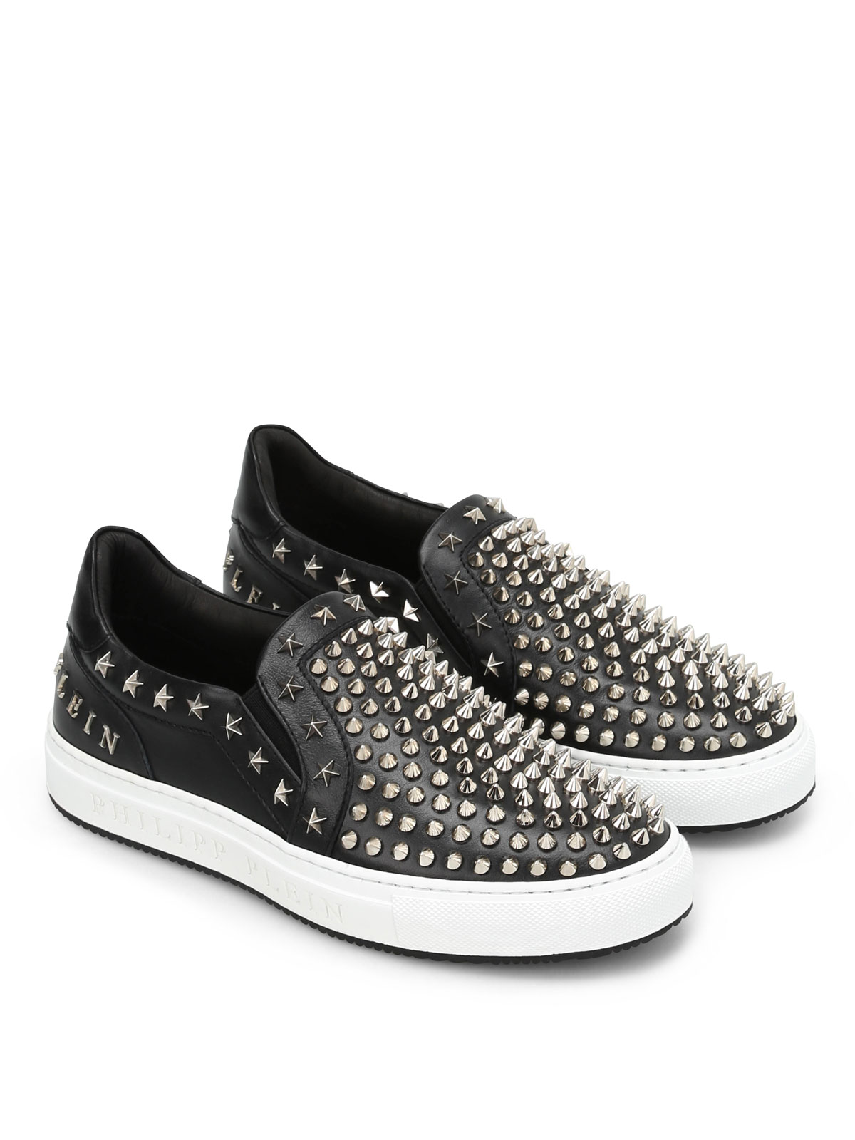 Spike Gal studded leather slip-ons 