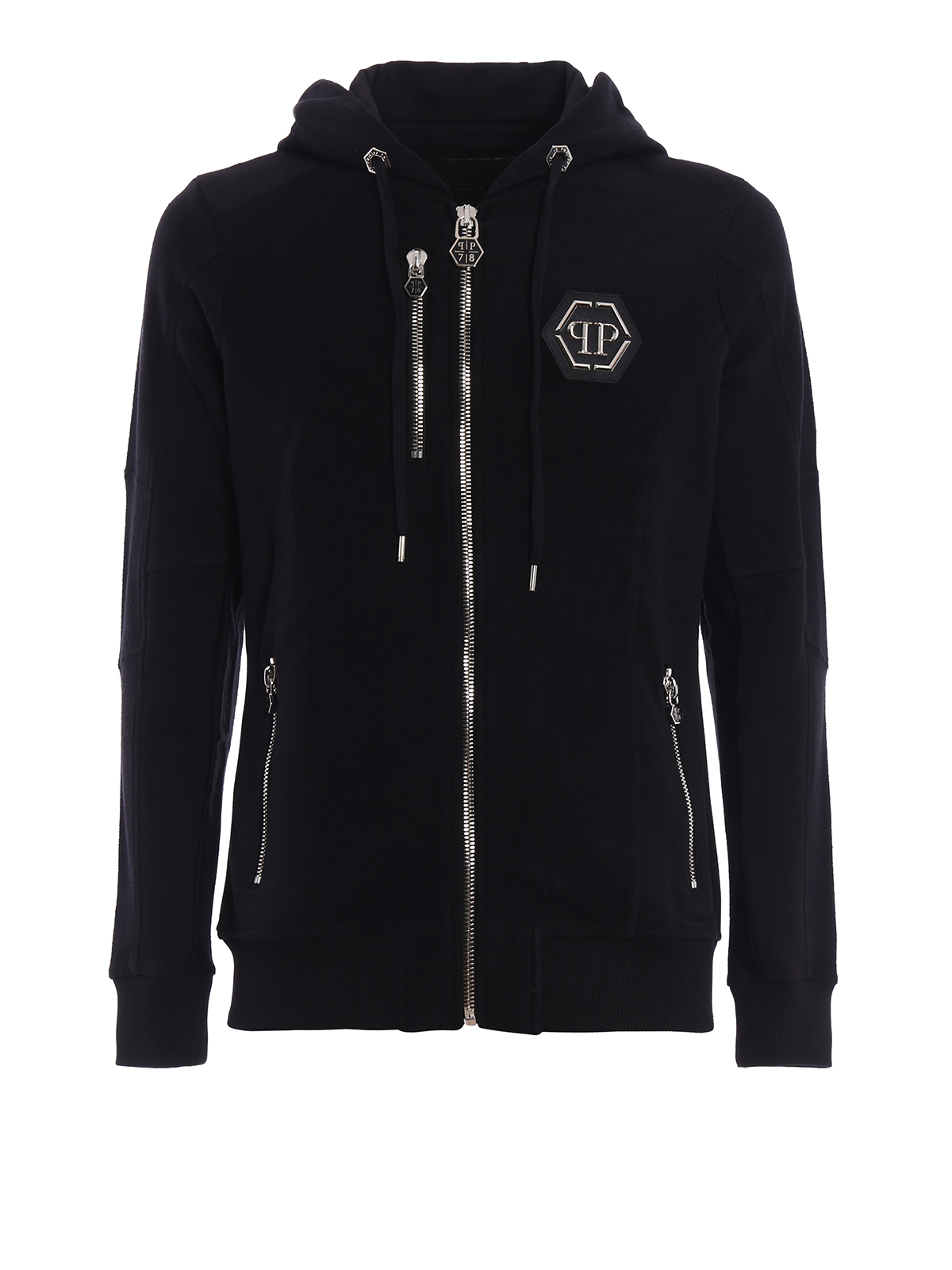 Sweatshirts & Sweaters Philipp Plein - Spectrum multi zip cotton hoodie ...