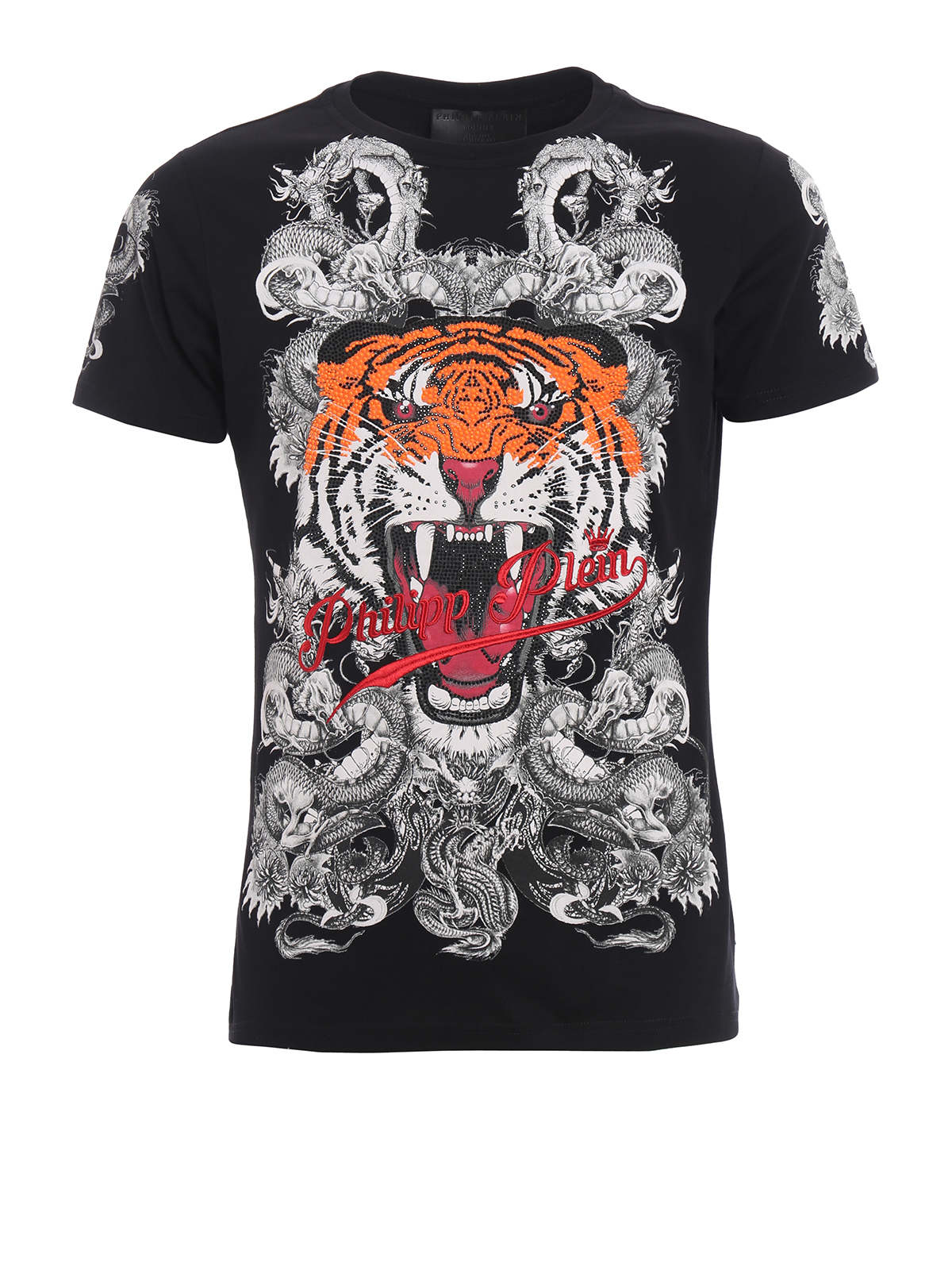 Philipp Plein - Philipp Tiger cotton T-shirt - t-shirts - S17CMTK0127PJY002N