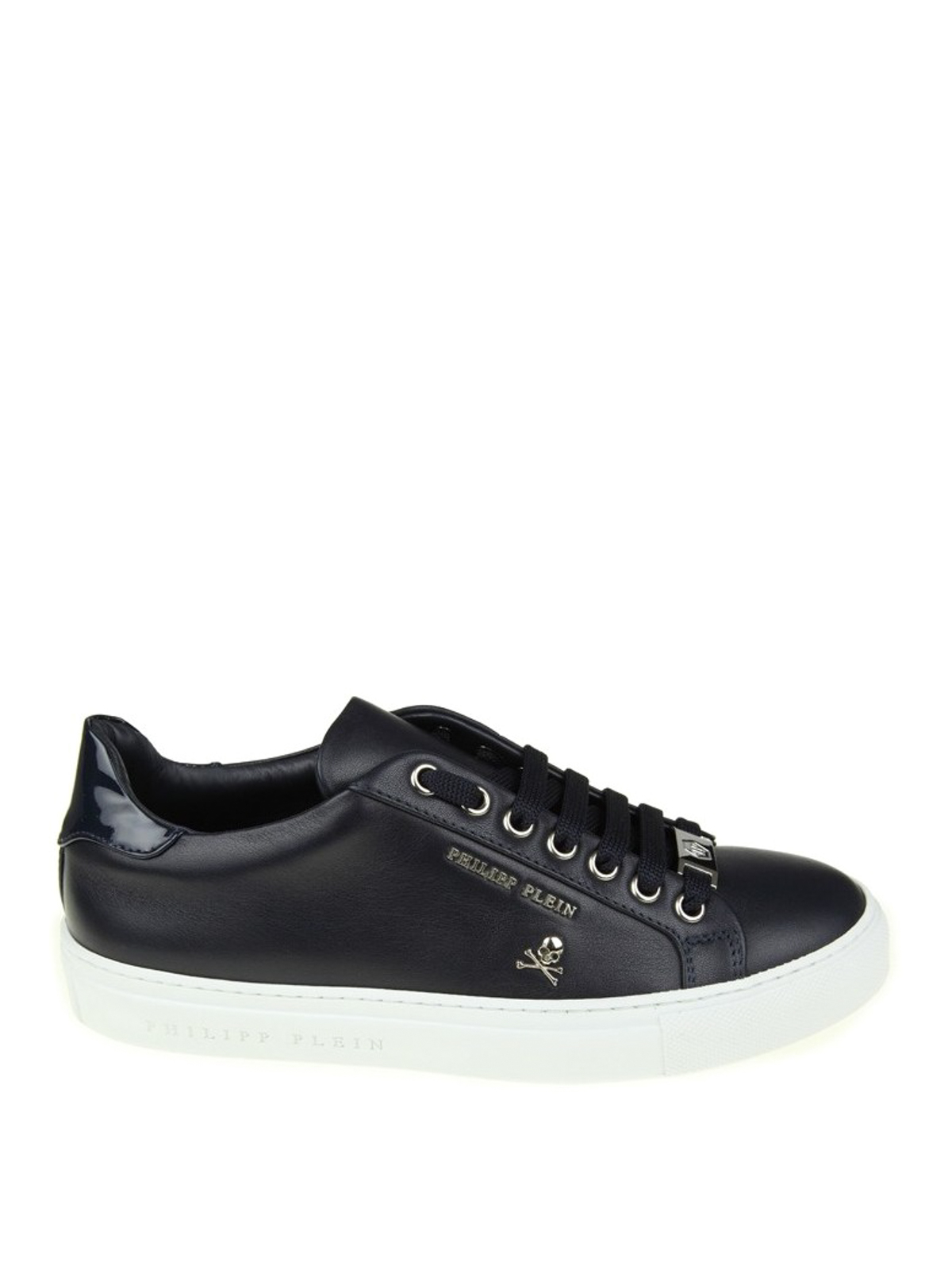 Philipp Plein - Blue Light navy leather sneakers - trainers ...