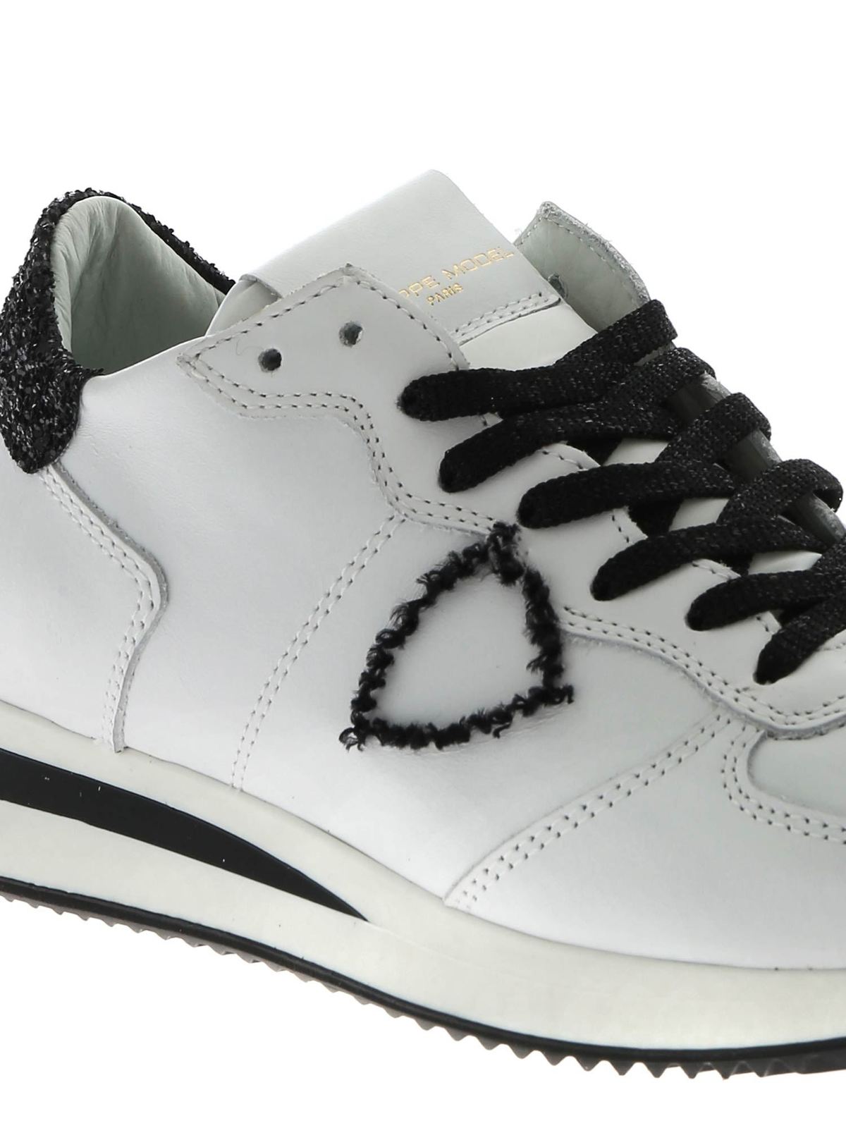 Trpx L white sneakers with black glitter