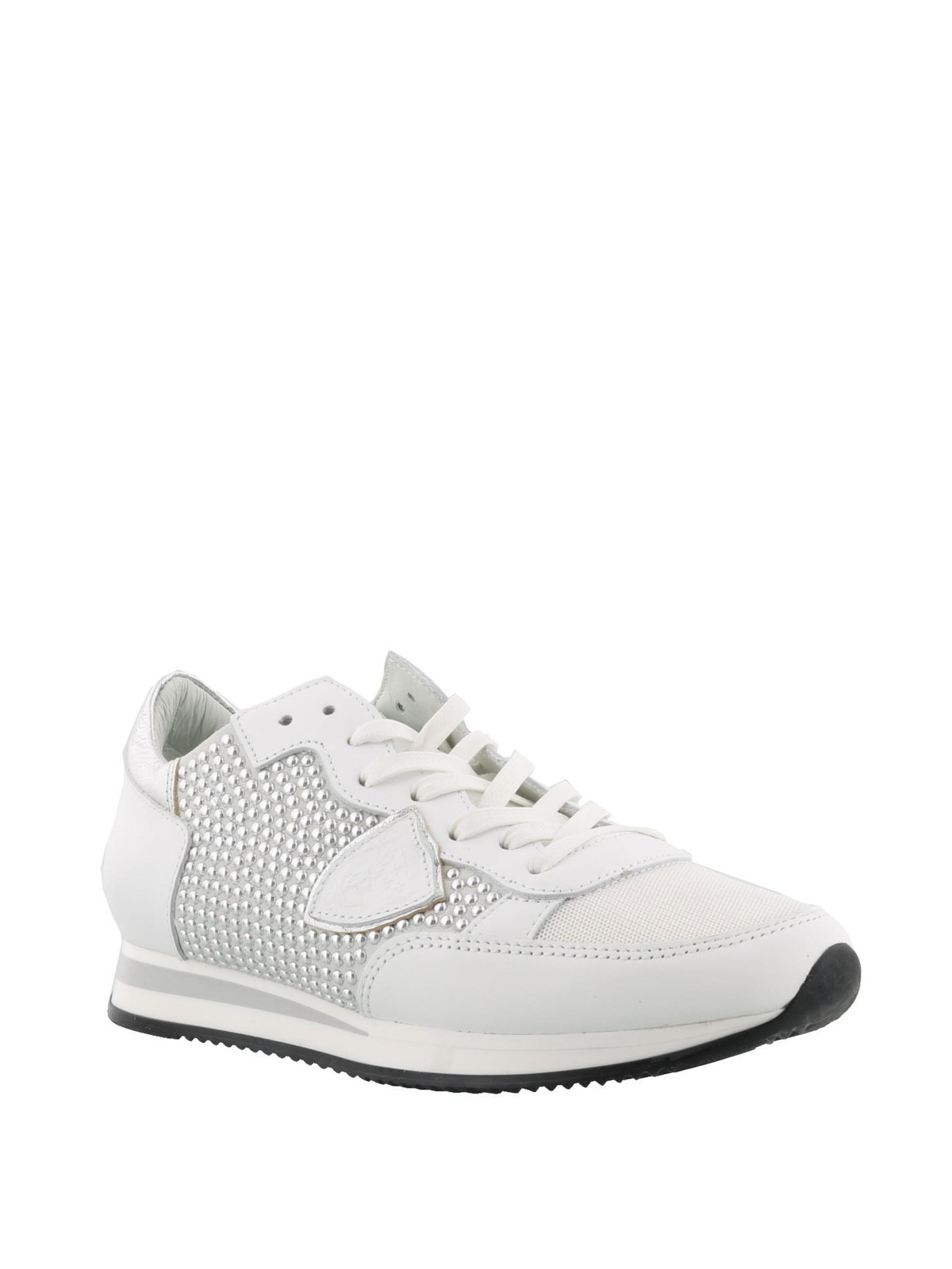 embellished white trainers