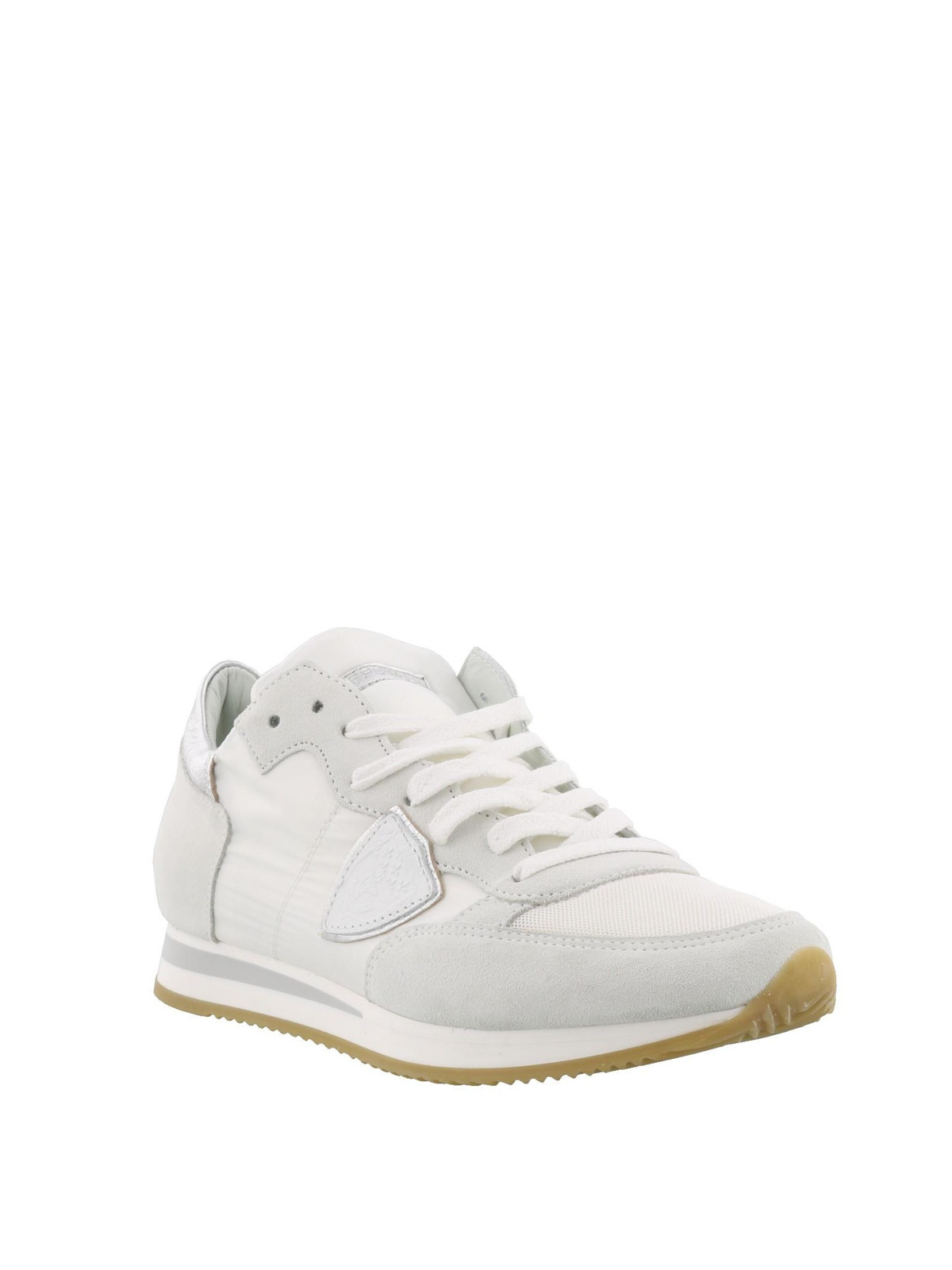 Philippe Model - Tropez white sneakers with silver logo - trainers -  TRLD1120