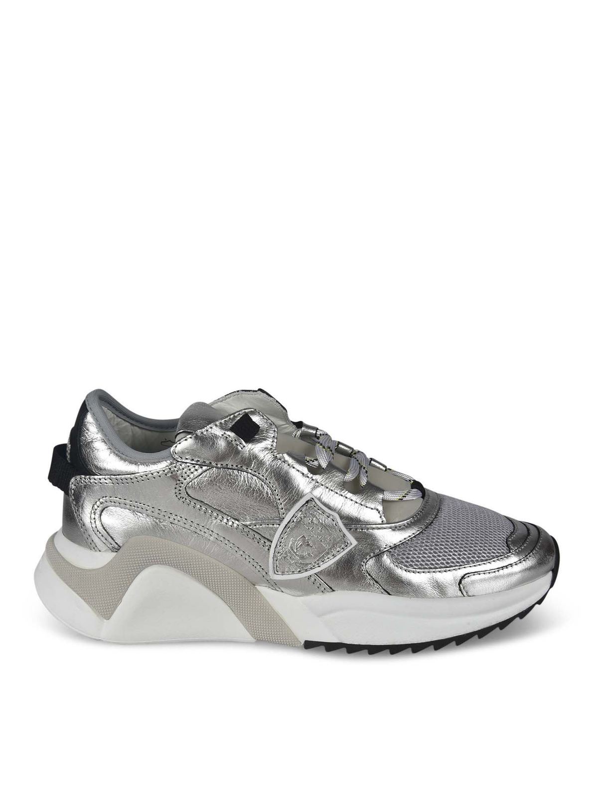 silver color sneakers