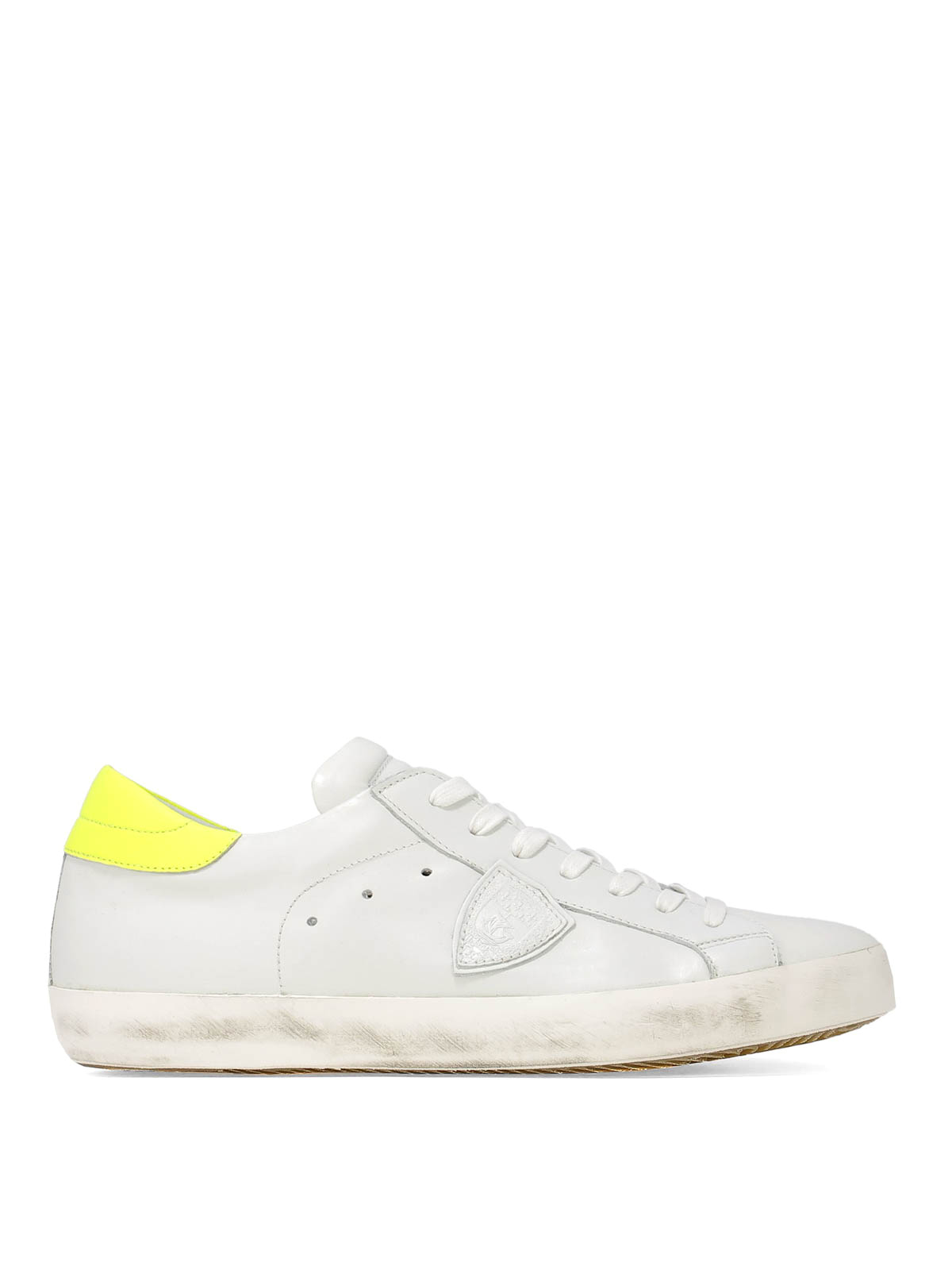 Philippe Model - Paris low top white and yellow sneakers - trainers -  CLLUVN06