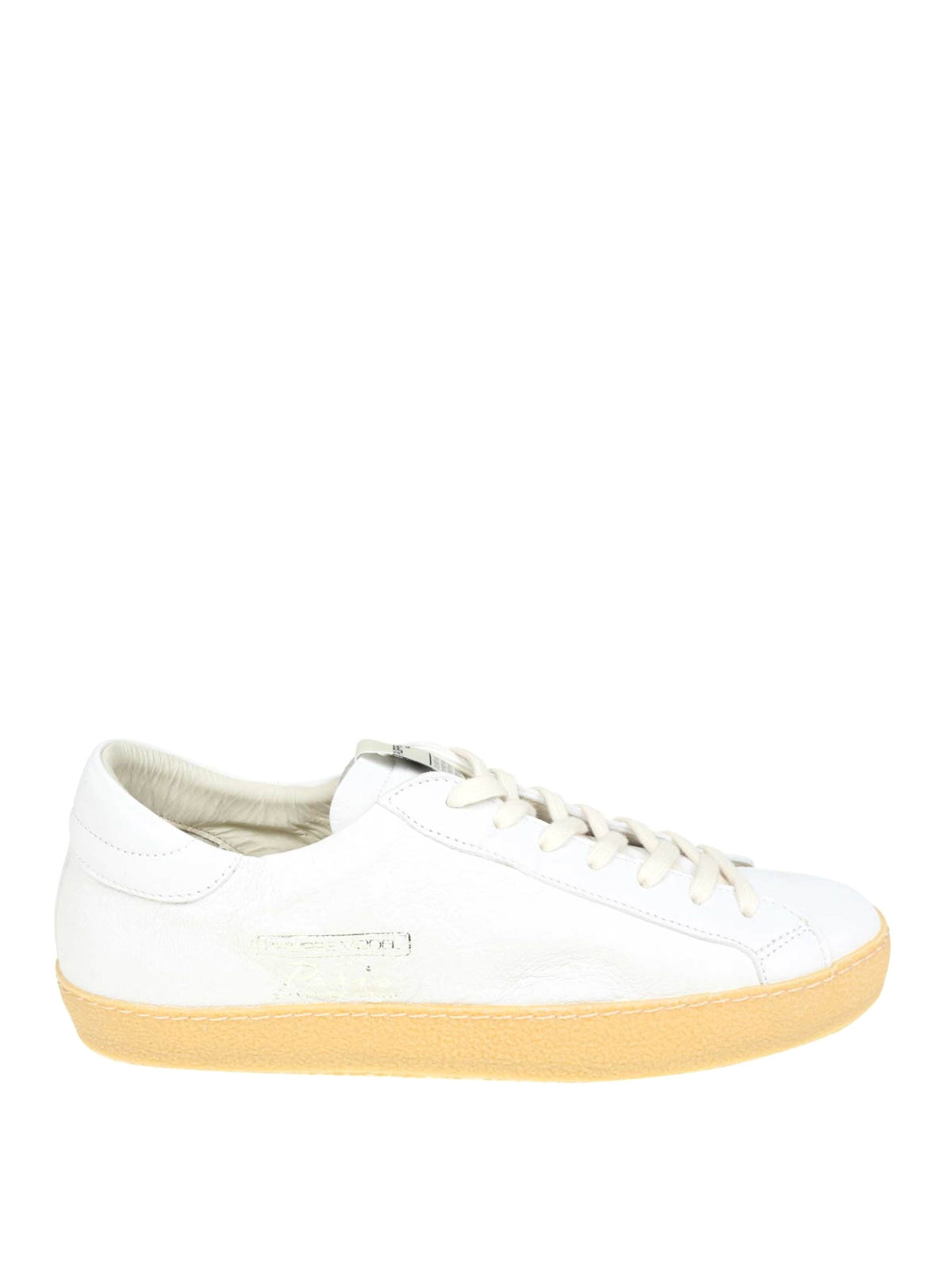 white soft leather trainers