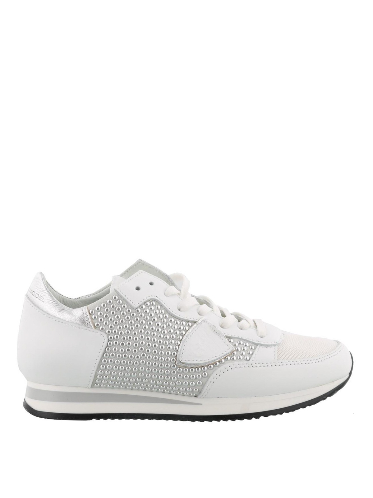 embellished white trainers