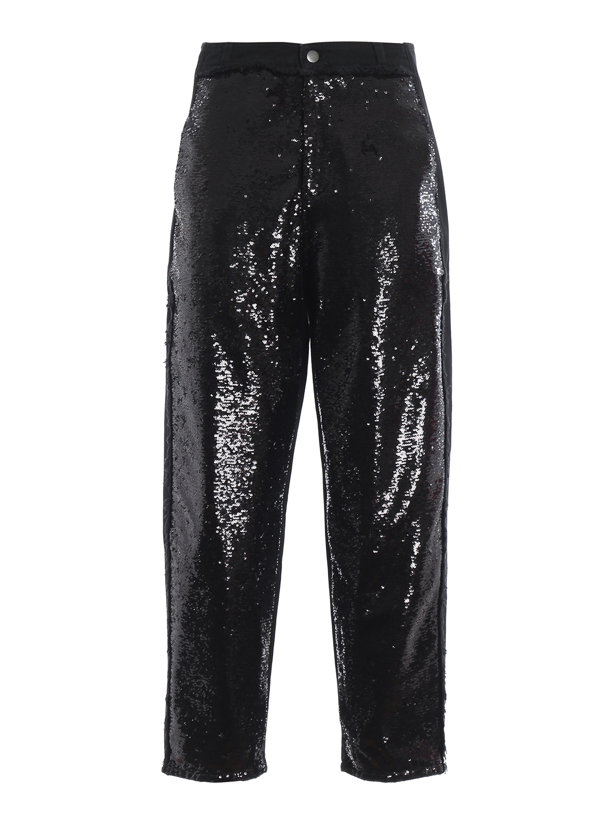PHILOSOPHY DI LORENZO SERAFINI COTTON DRILL SEQUIN EMBELLISHED SLOUCHY PANTS