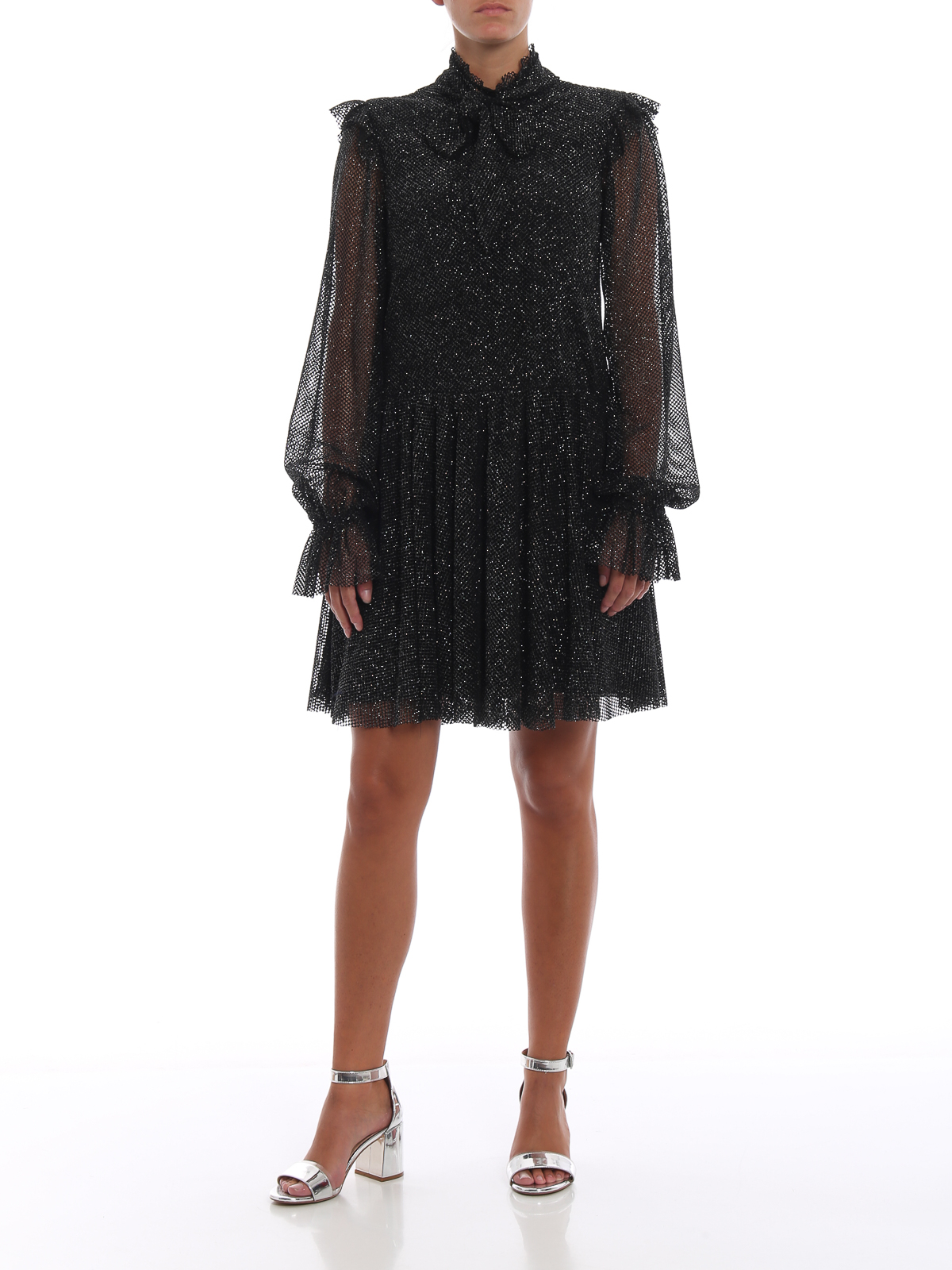 fishnet buttoned a line dress