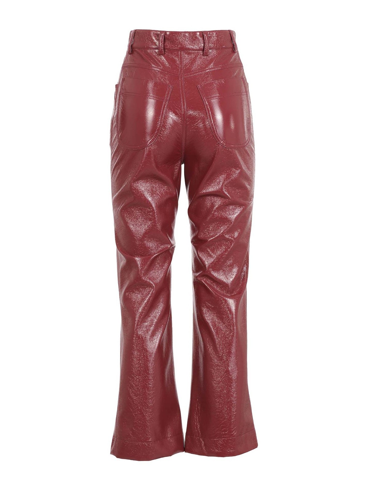 faux leather bootcut pants