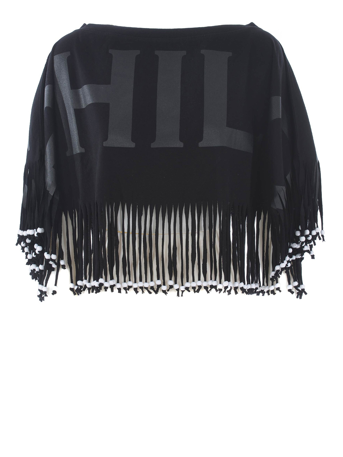 Philosophy Di Lorenzo Serafini Fringe And Bead Embellished Crop T Shirt T Shirts 0705745555