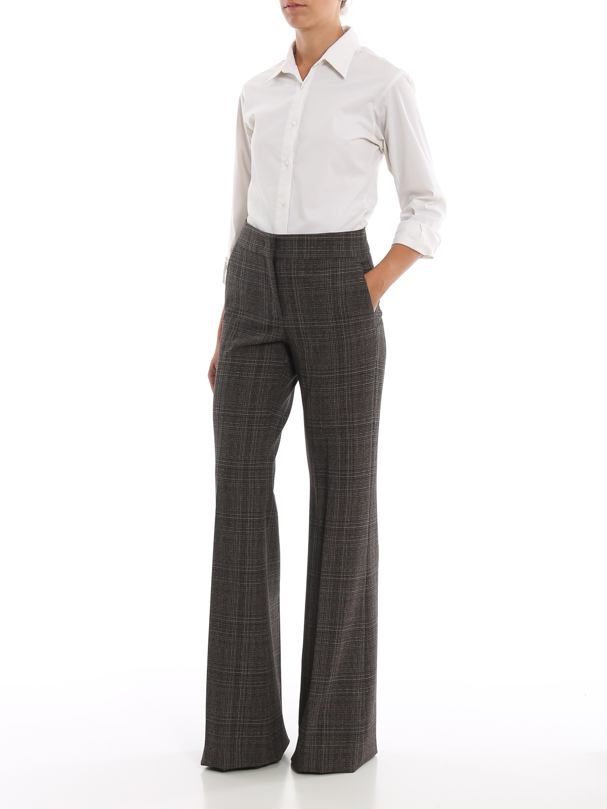 tartan flared trousers