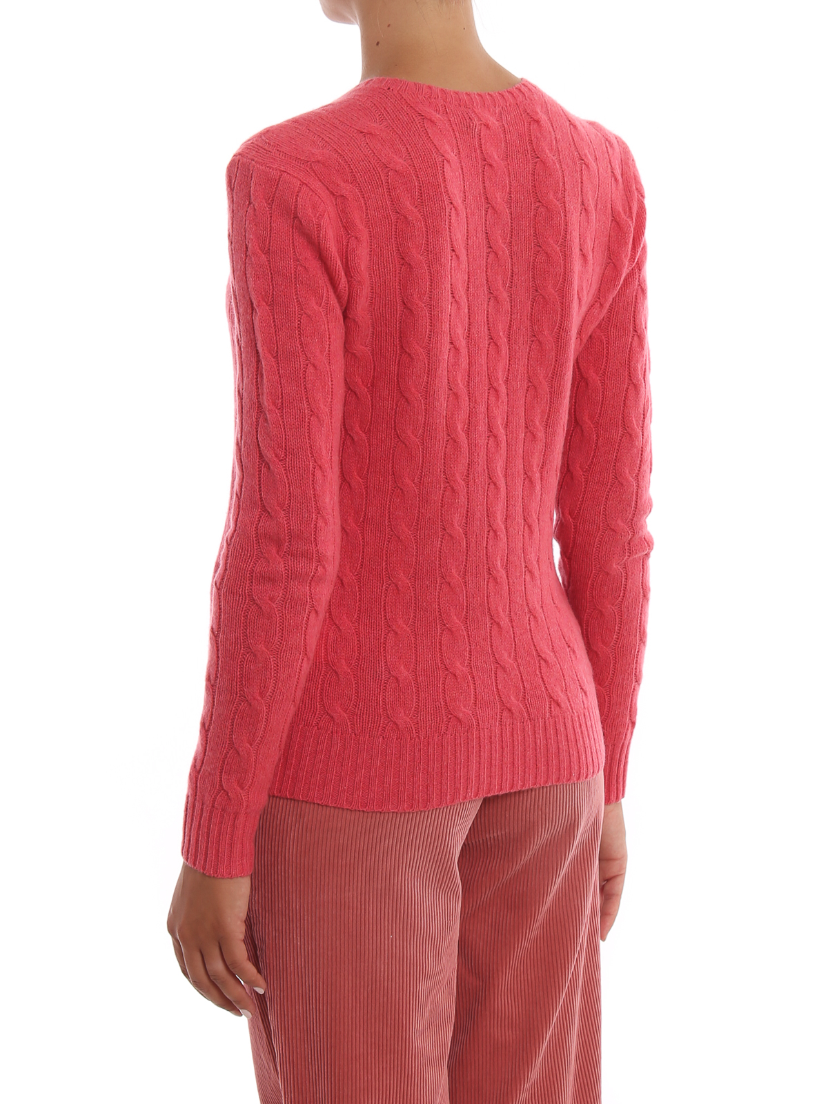 pink cable knit