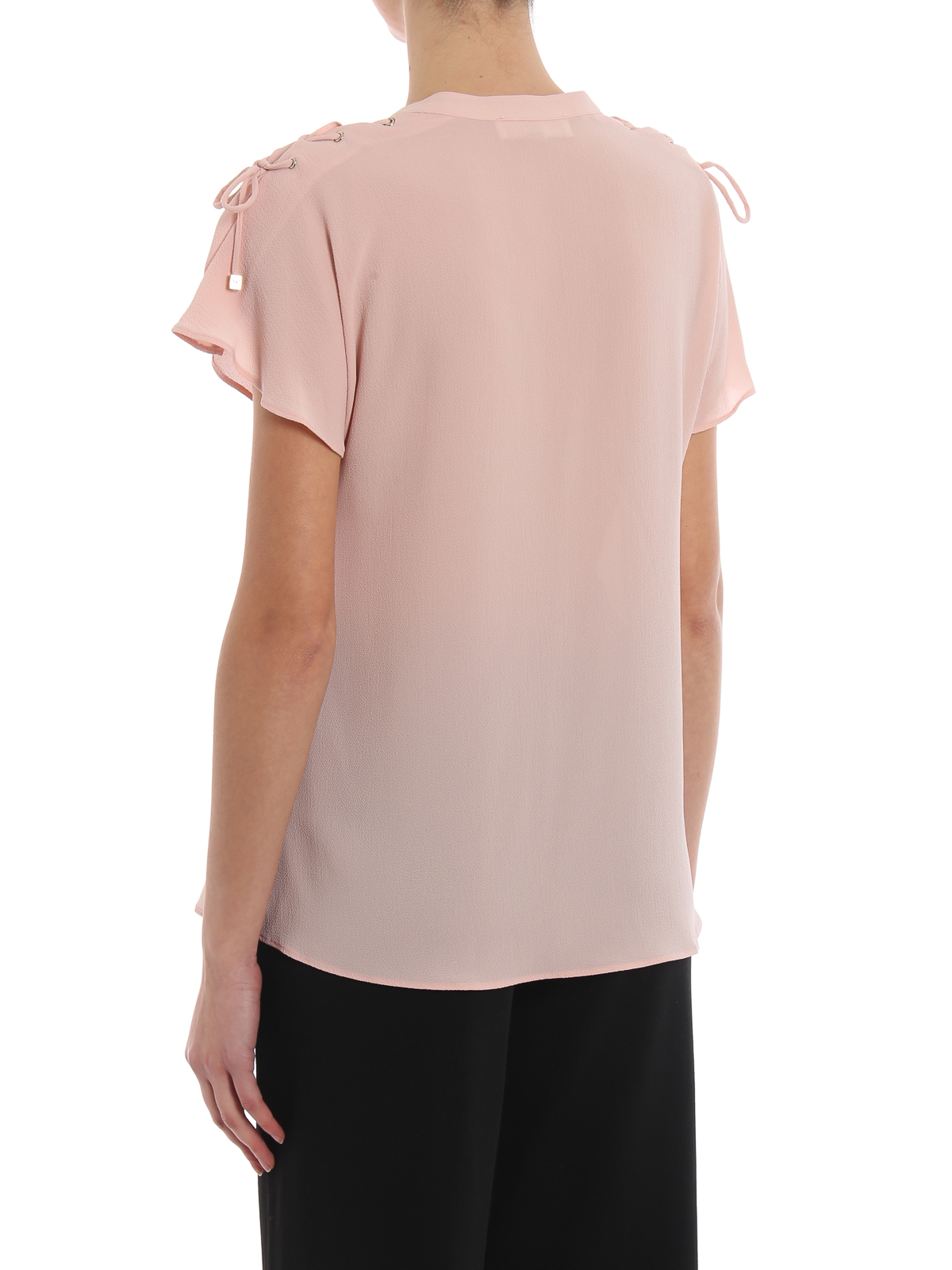 Blouses Michael Kors - Pink crepe blouse with laces - MH84LNT4YP696