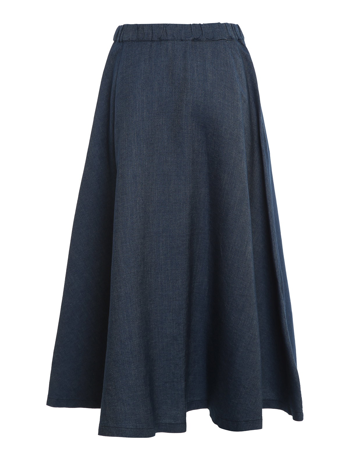 pink midi denim skirt