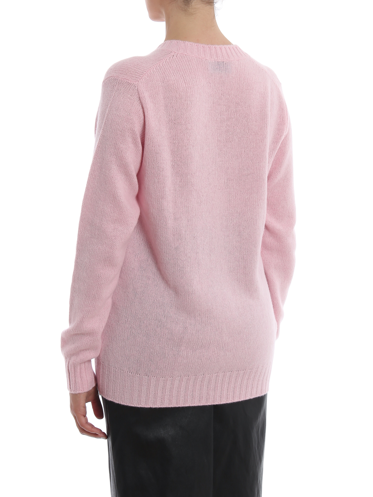 V necks Prada - Pink mélange cashmere V-neck sweater - P24Q0V1UXIH2J