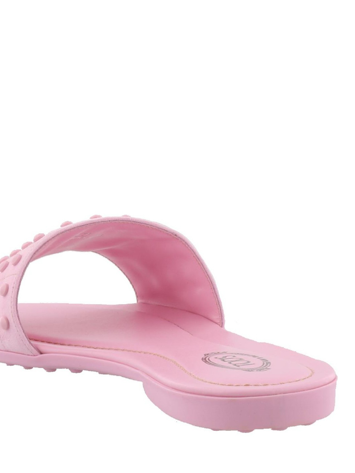 pink suede flat sandals