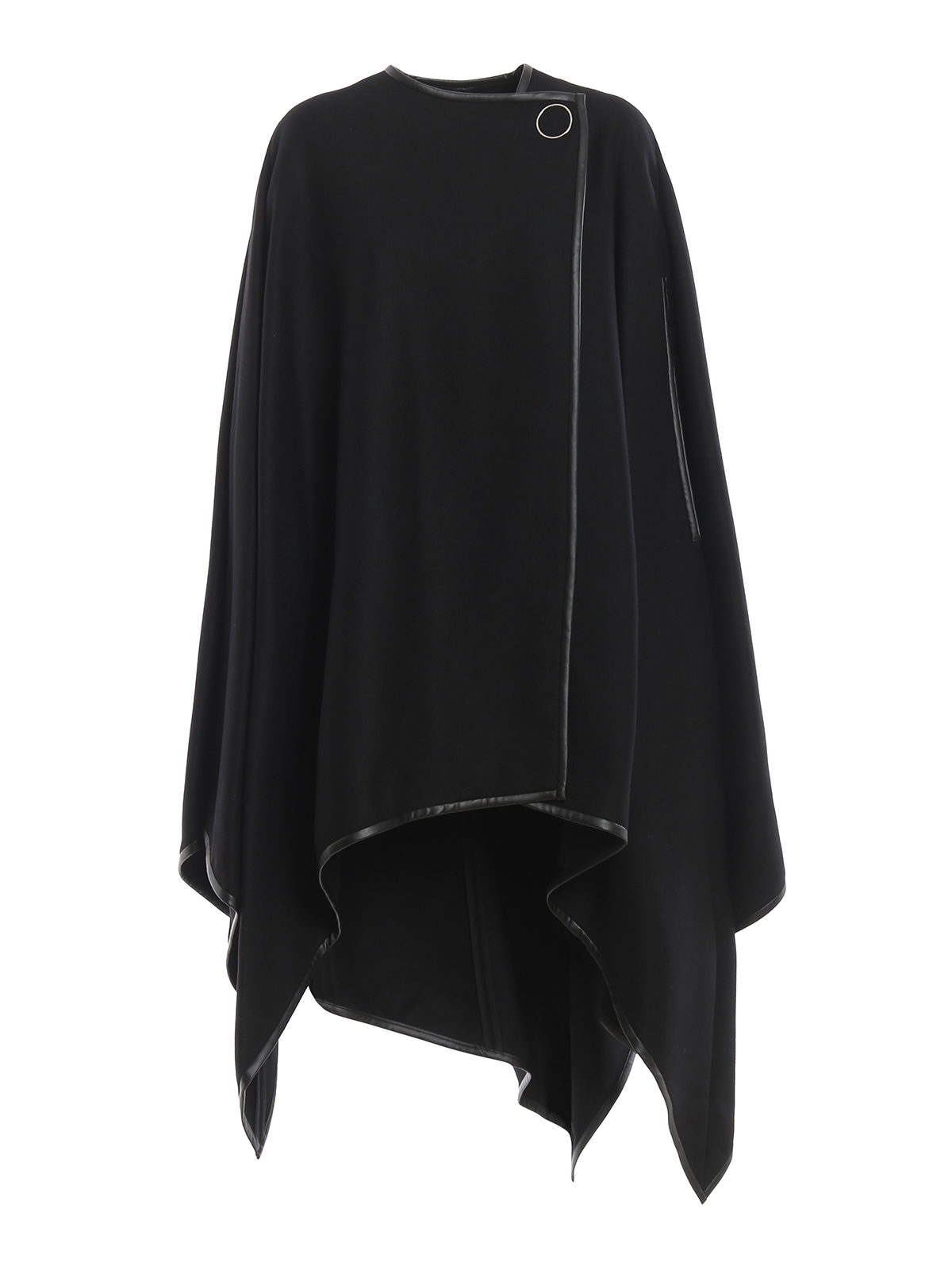Pinko Isadora Asymmetrical Black Wool Cloth Cape