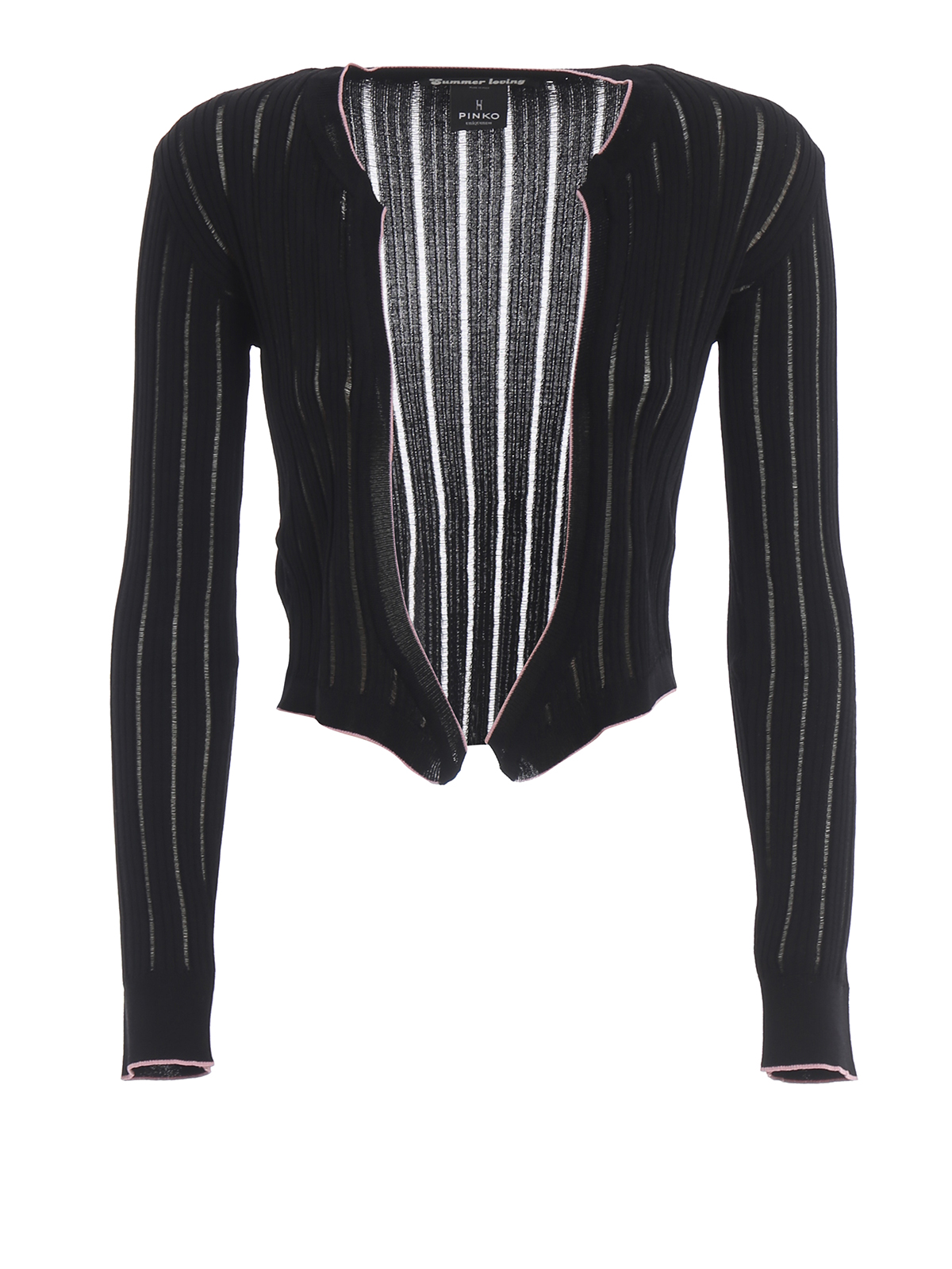 see through black cardigan
