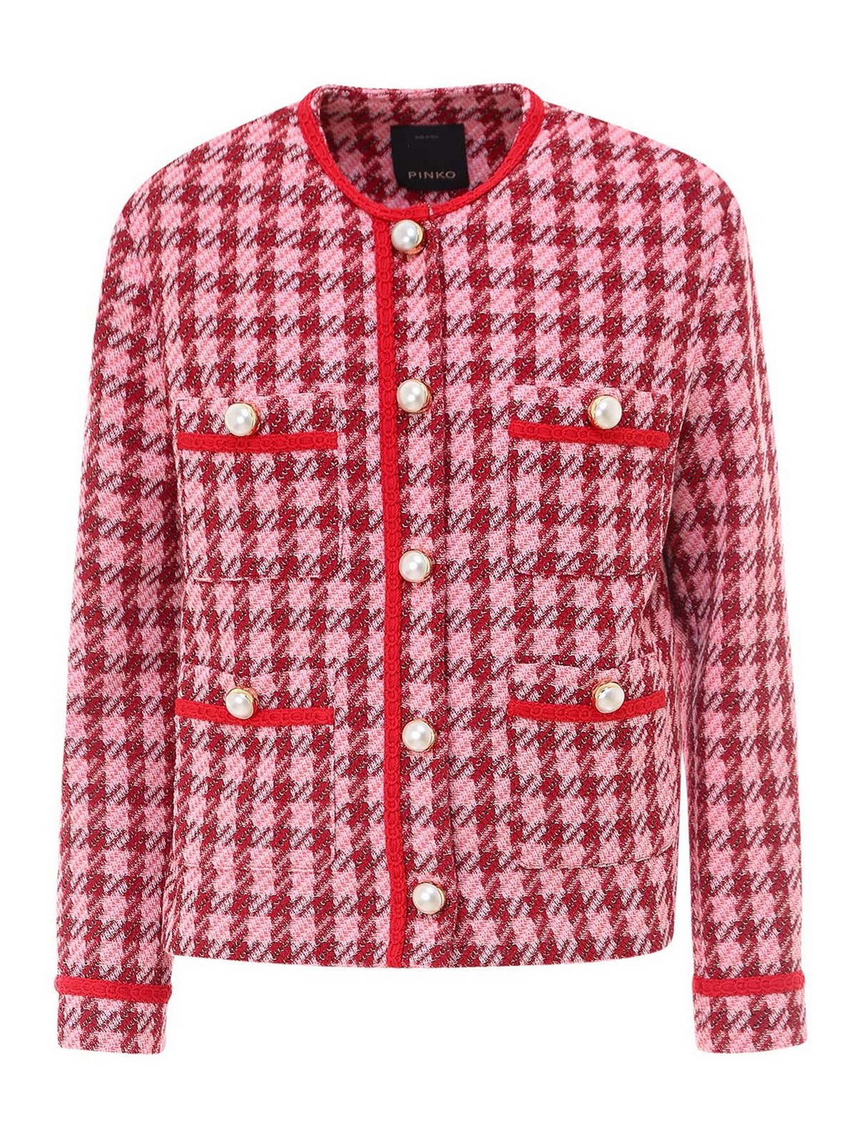 Pinko - Houndstooth tweed jacket - casual jackets - 1G15XH8420NR4