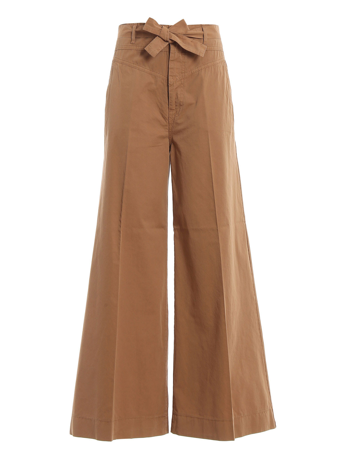 Pinko Patty High Rise Palazzo Trousers In Light Brown