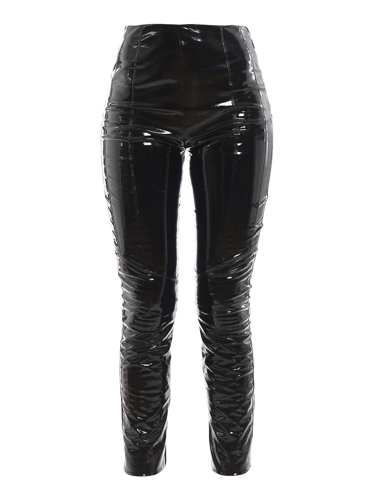 PINKO TANDEM BLACK LATEX TROUSERS