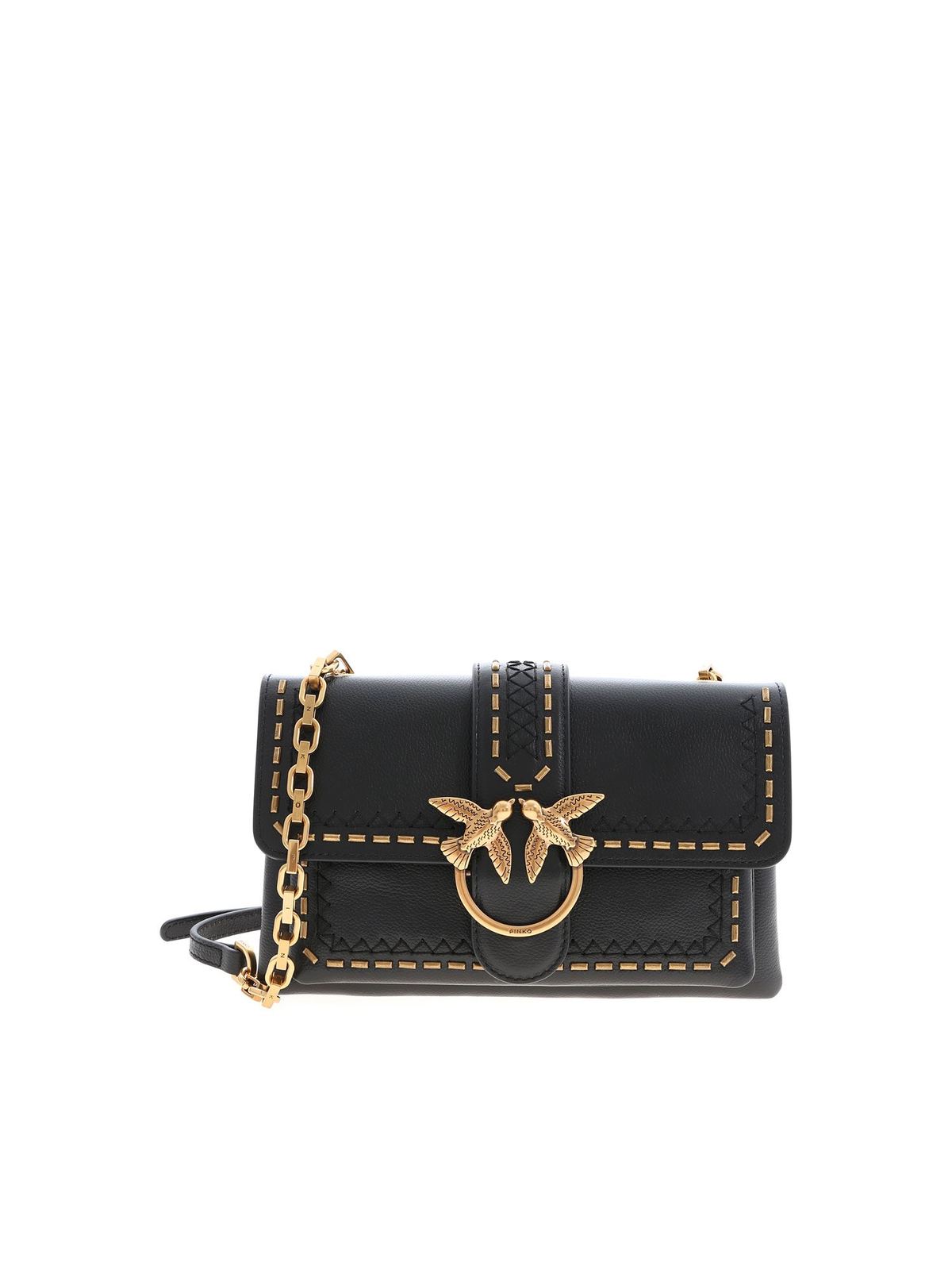 Pinko Love Mini Soft Bubbles bag in black cross body bags