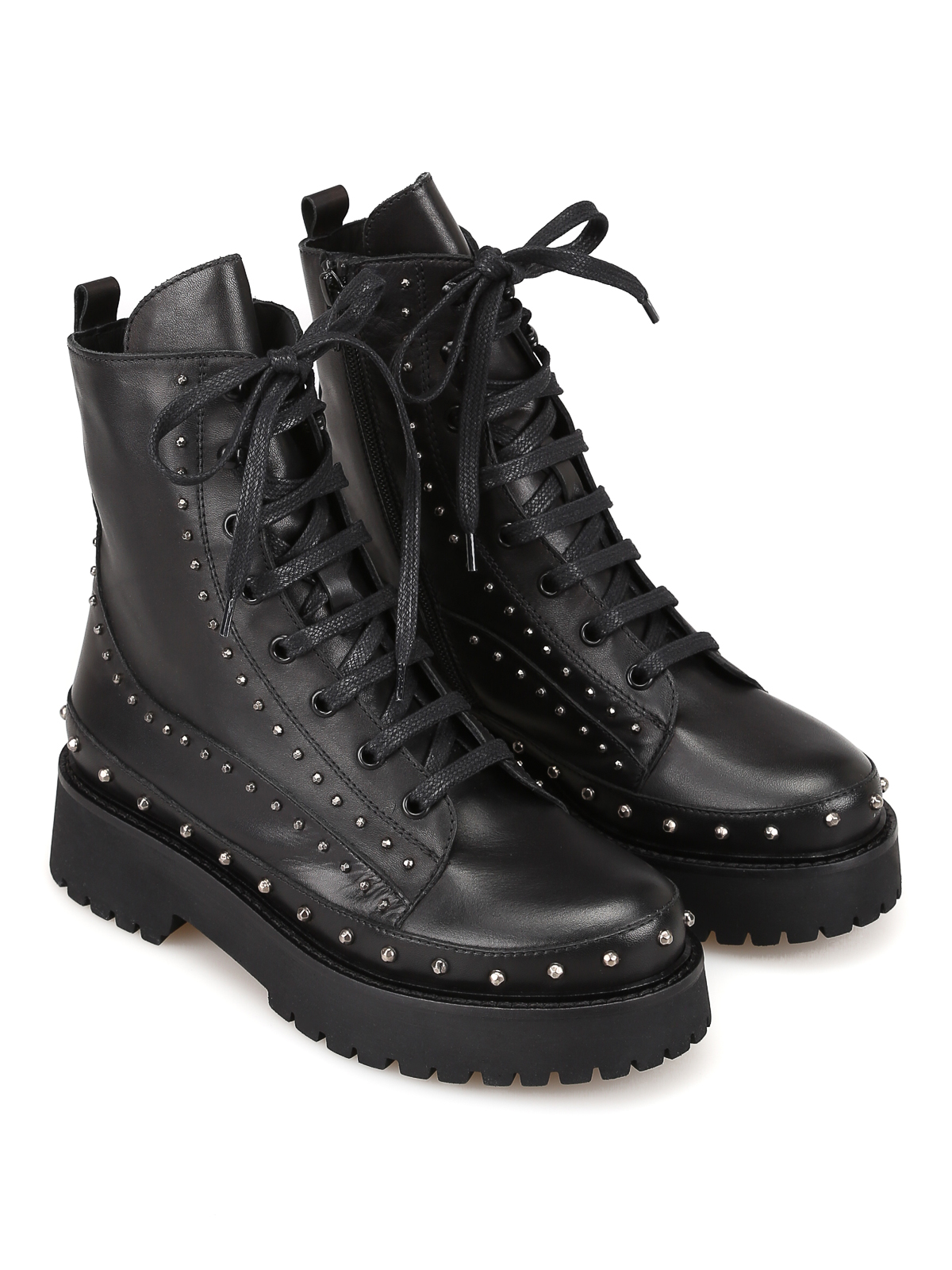 Cingoli studded leather combat boots 