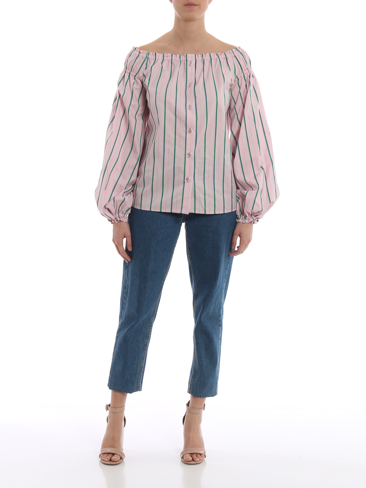 Shirts Pinko - Irene striped pink shirt - 1B13UL7445NA0 | iKRIX.com