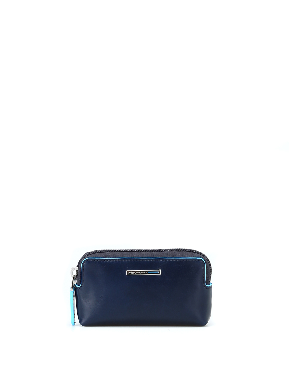 Click to view more detailed imagery on our partner's website Piquadro Blue Square Leather Key Pouch