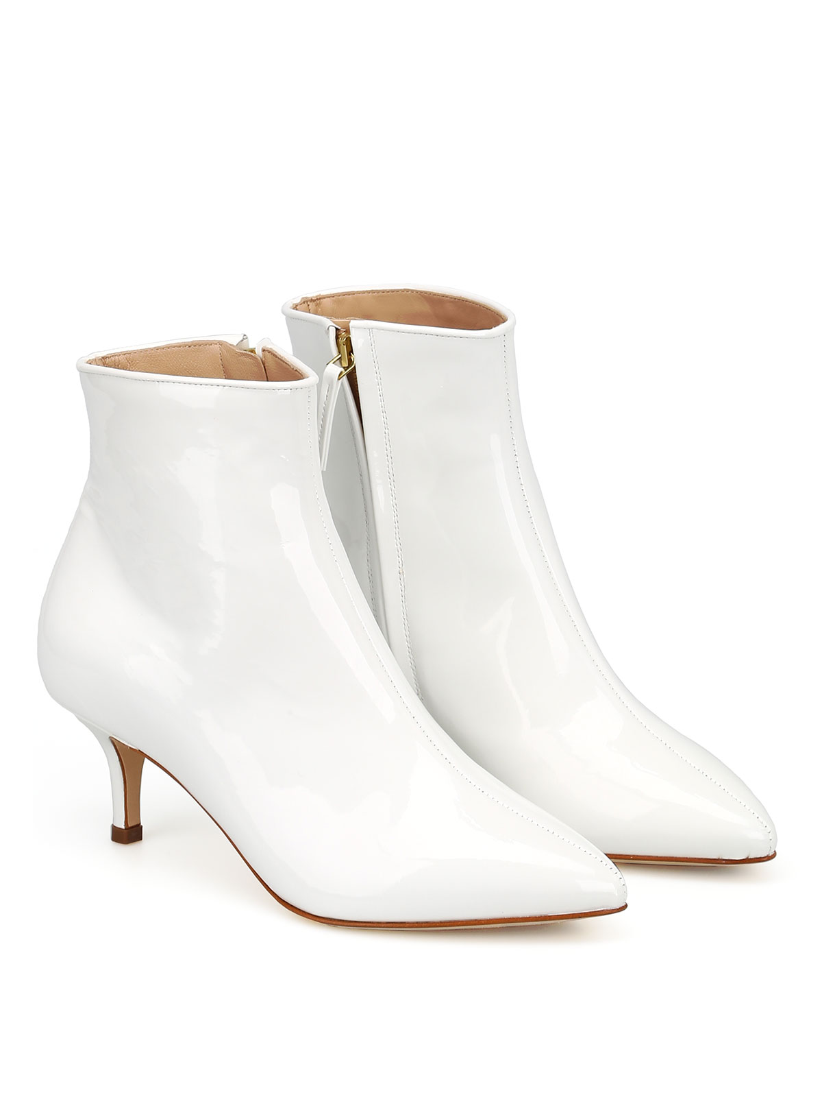 white patent boots