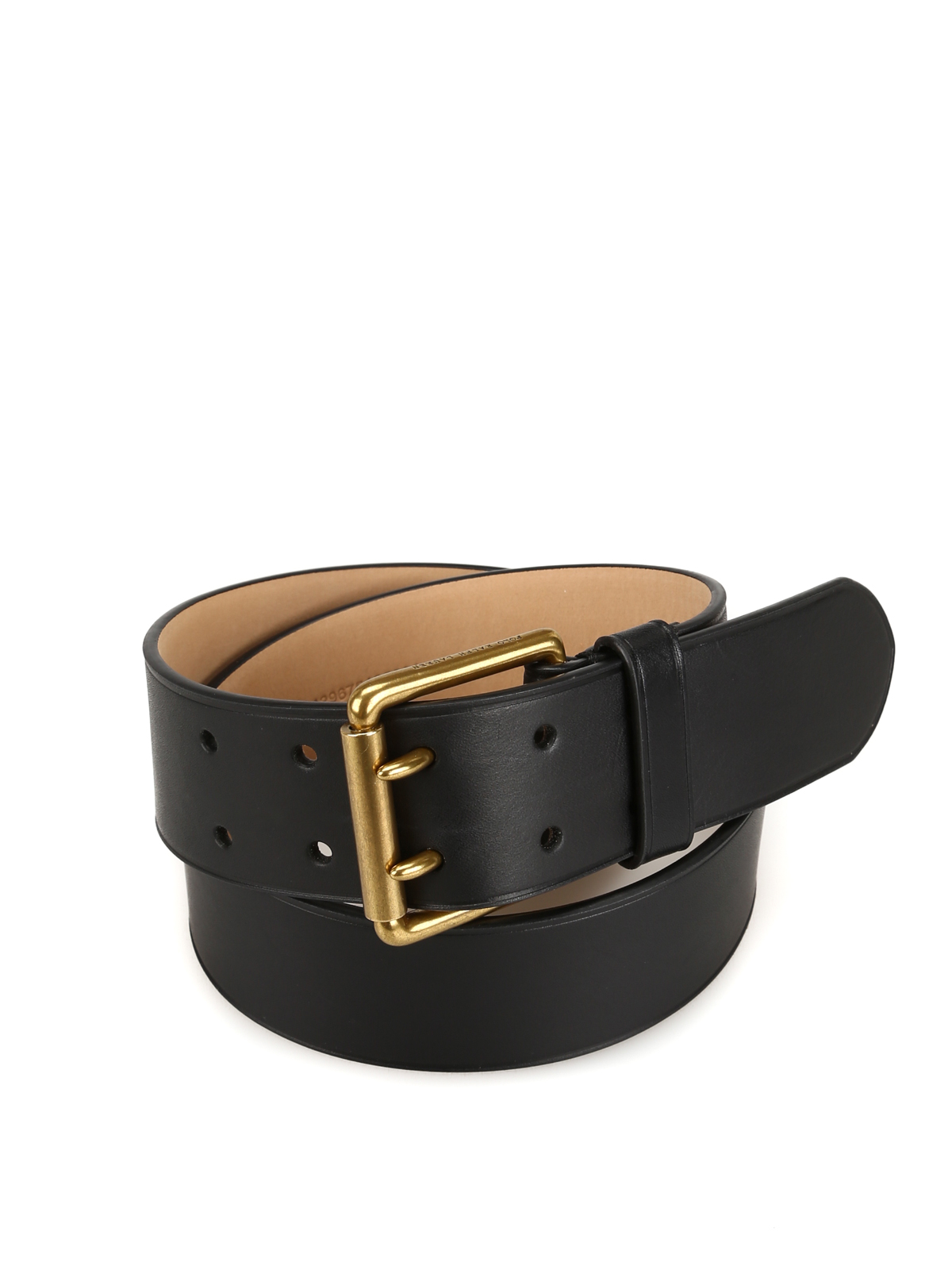 Bicolour leather belt