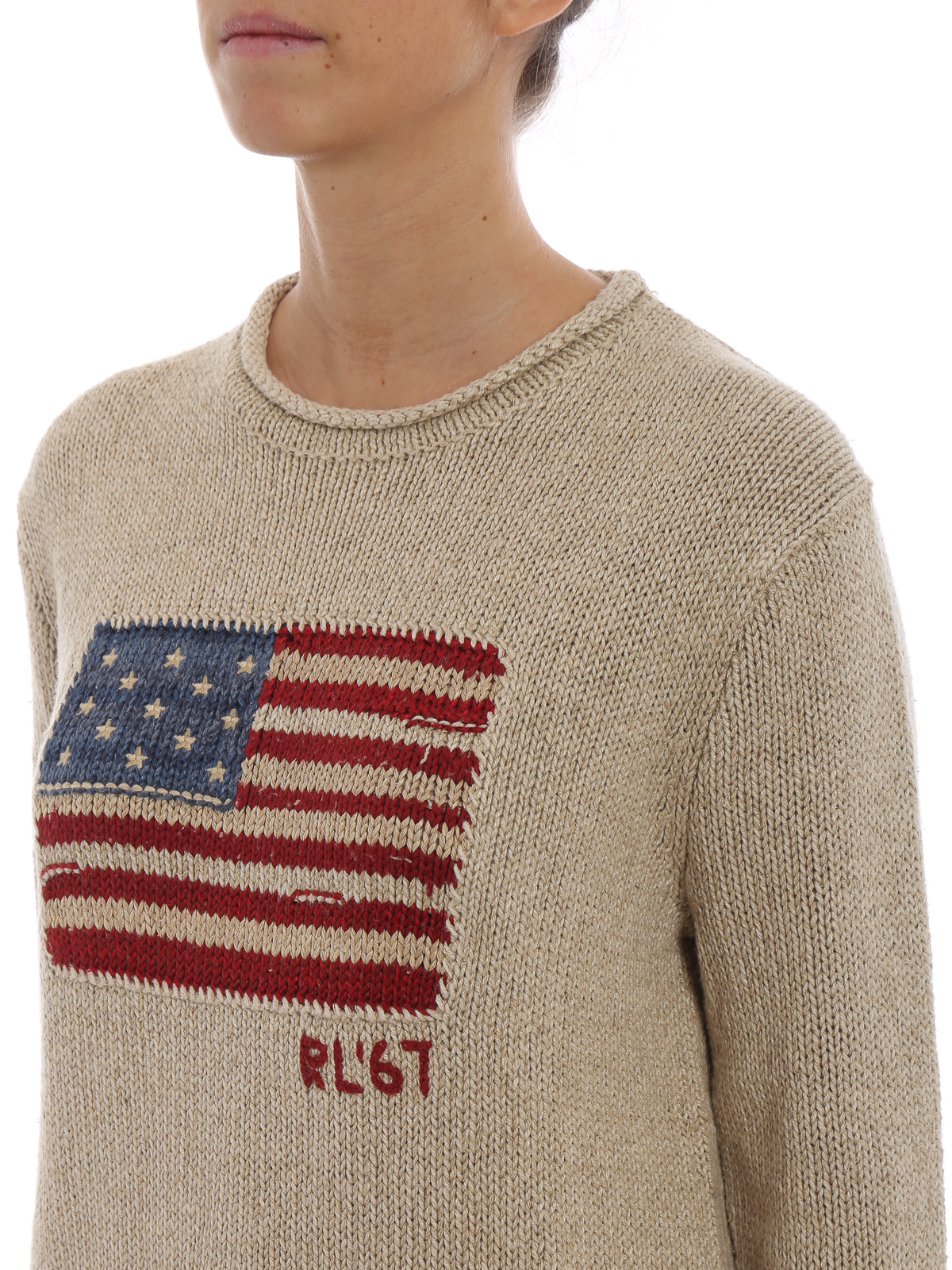 Crew necks Polo Ralph Lauren - American flag intarsia linen cotton sweater  - 211704919001