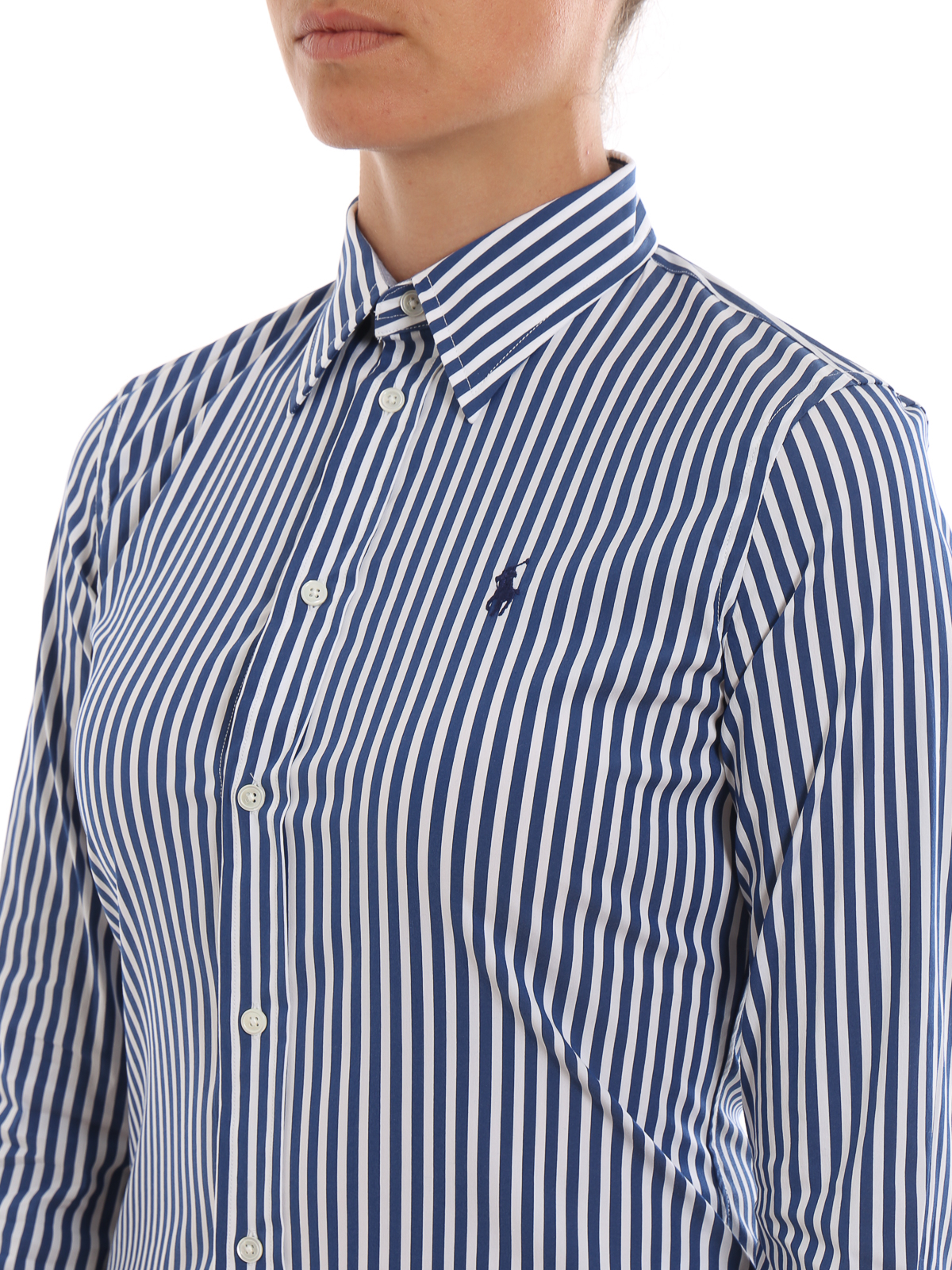 wat betreft Met pensioen gaan Automatisch Shirts Polo Ralph Lauren - Blue and white striped shirt - 211753076004