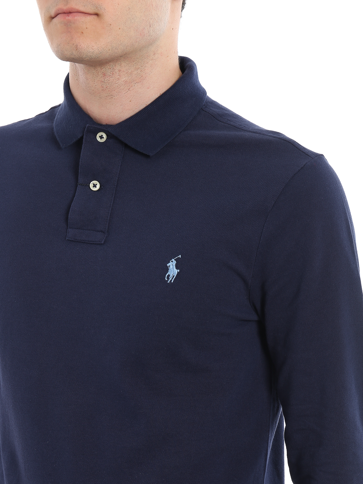 Download Polo Ralph Lauren - Blue navy cotton long sleeve polo ...