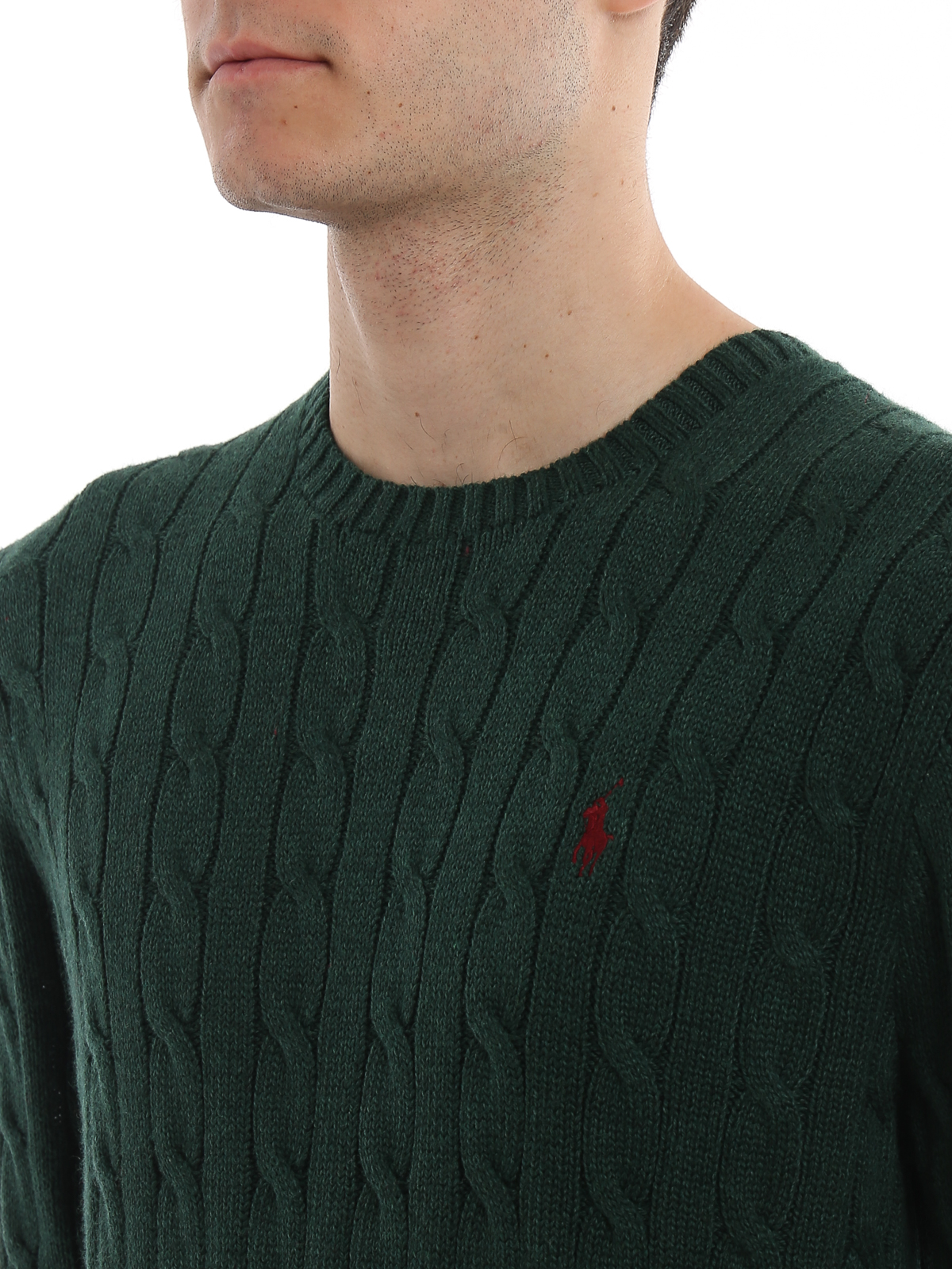 Crew necks Polo Ralph Lauren - Green cable knit cotton sweater -  710702613022