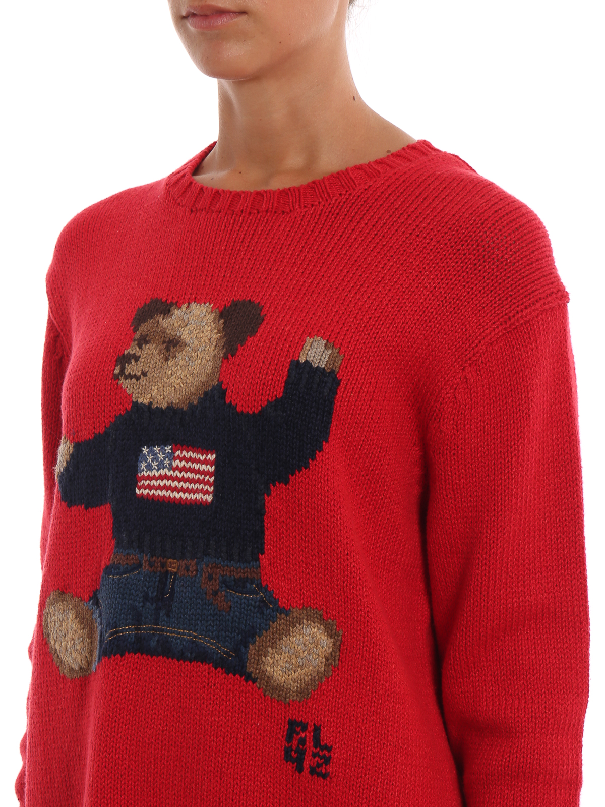 red polo teddy bear sweater