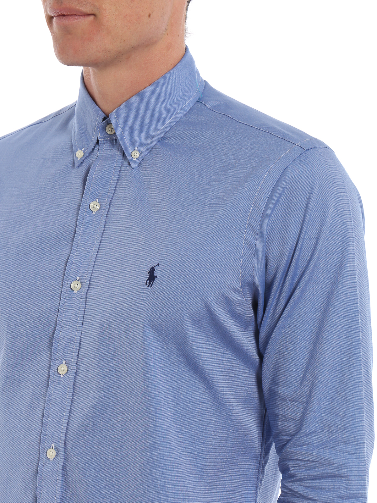 Shirts Polo Ralph Lauren - Light blue cotton b/d shirt - 710705967004
