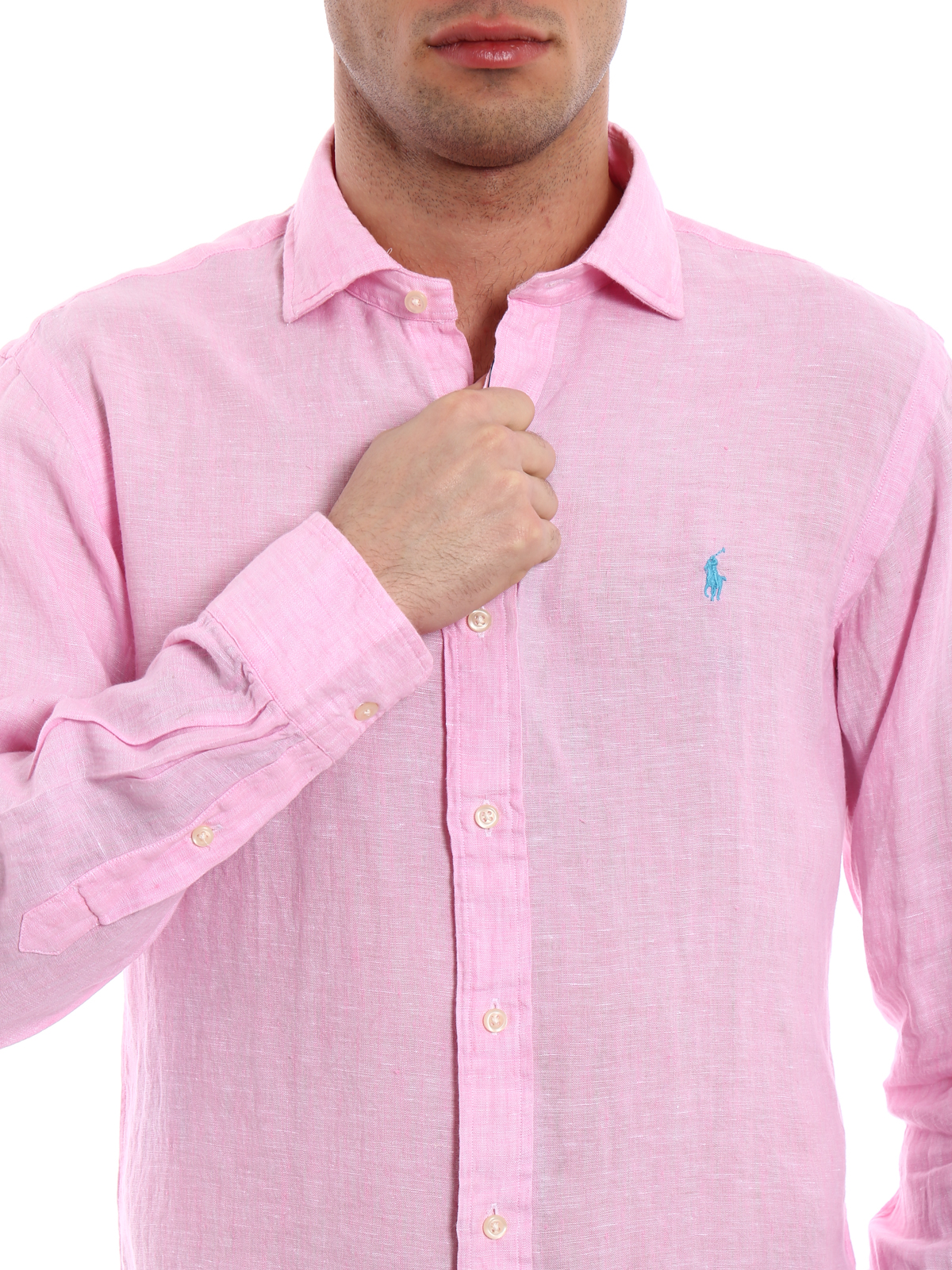 kennisgeving Extra Draaien Shirts Polo Ralph Lauren - Pure linen logo detail shirt - 710695930002