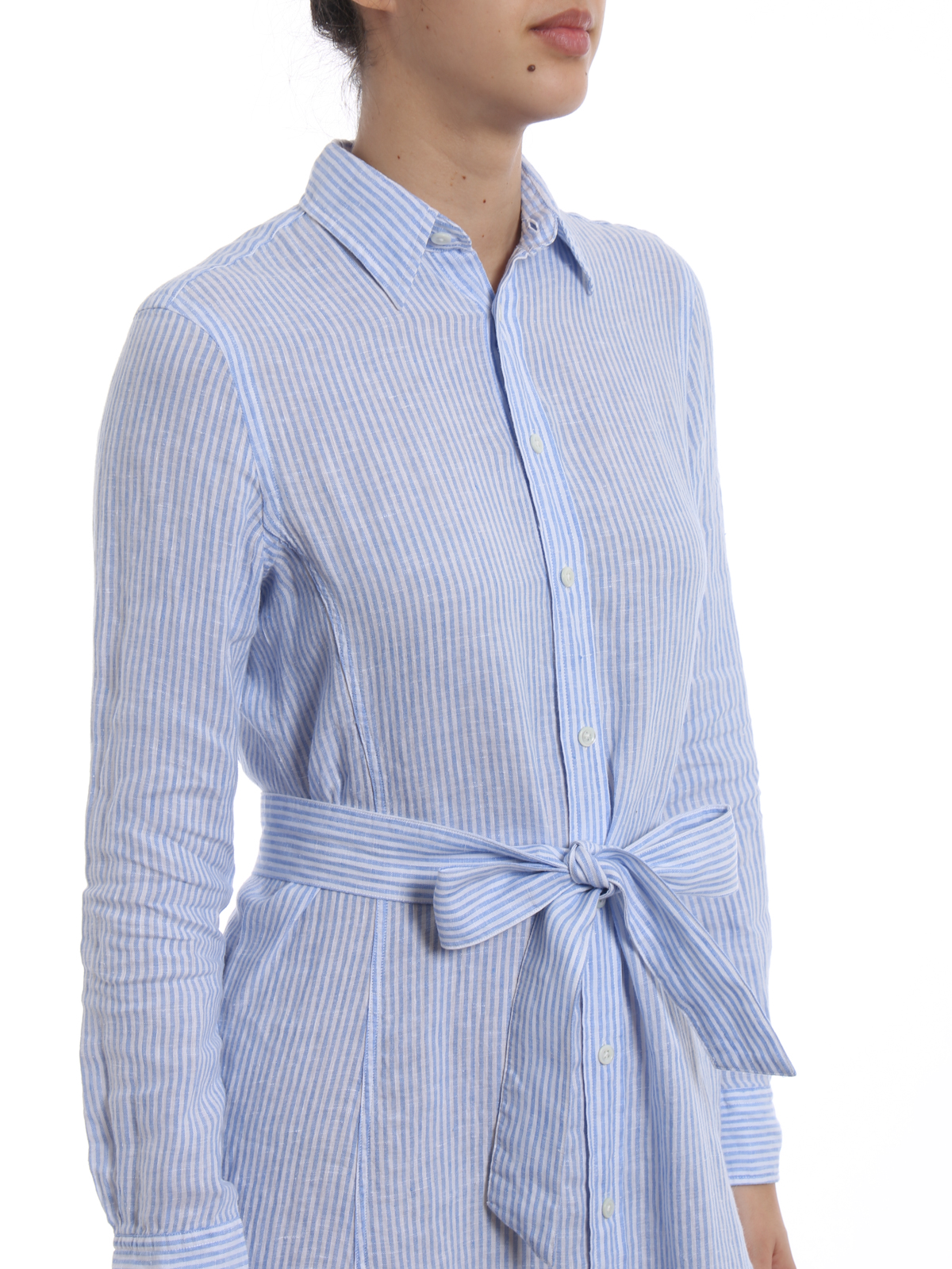 ralph lauren striped linen shirtdress
